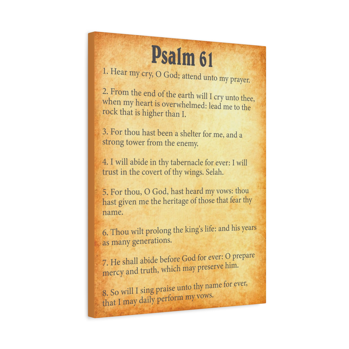 Scripture Walls Psalm 61 Gold Bible Chapter Canvas Christian Wall Art Ready to Hang-Express Your Love Gifts
