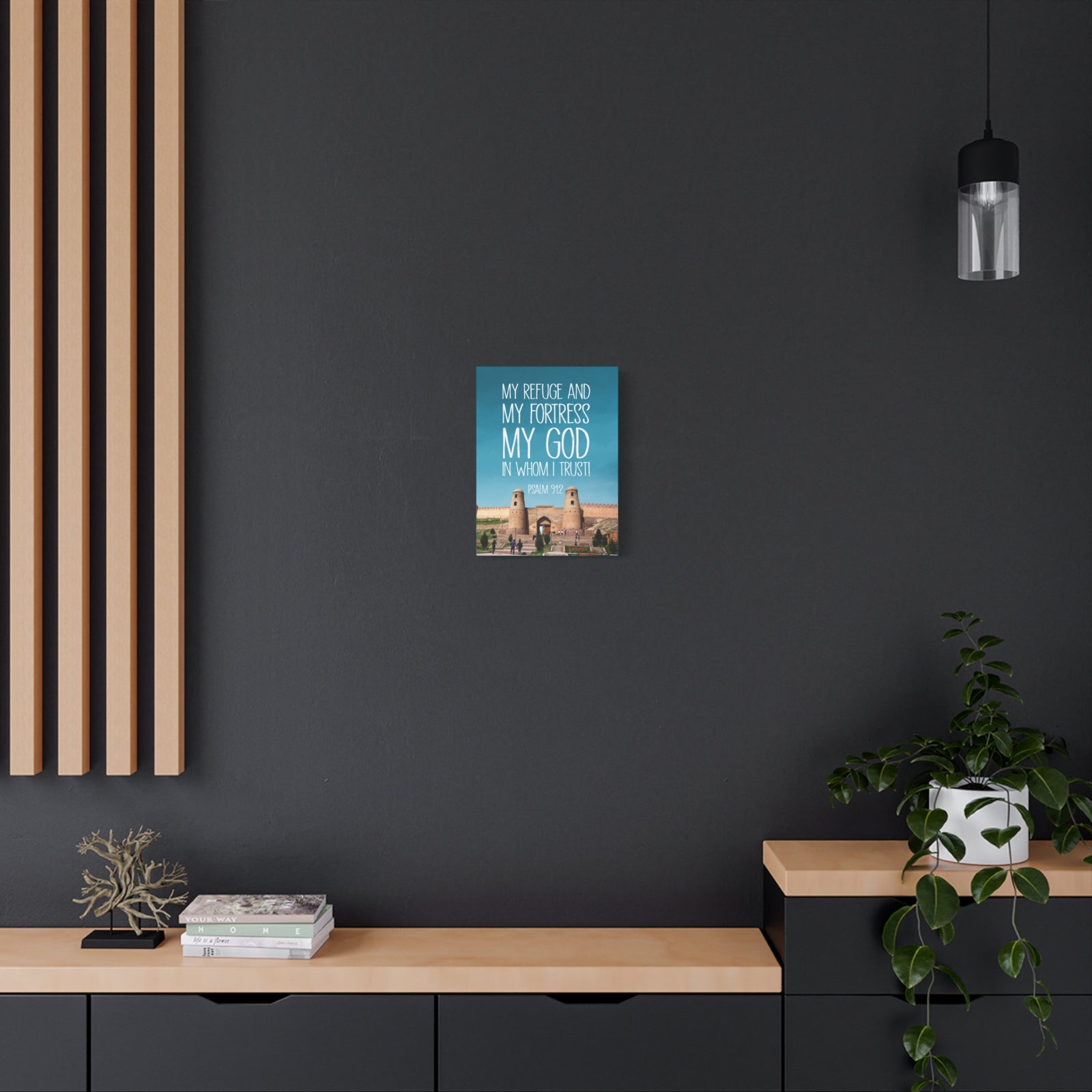 Scripture Walls In Whom I Trust Psalm 91:2 Bible Verse Canvas Christian Wall Art Ready to Hang-Express Your Love Gifts