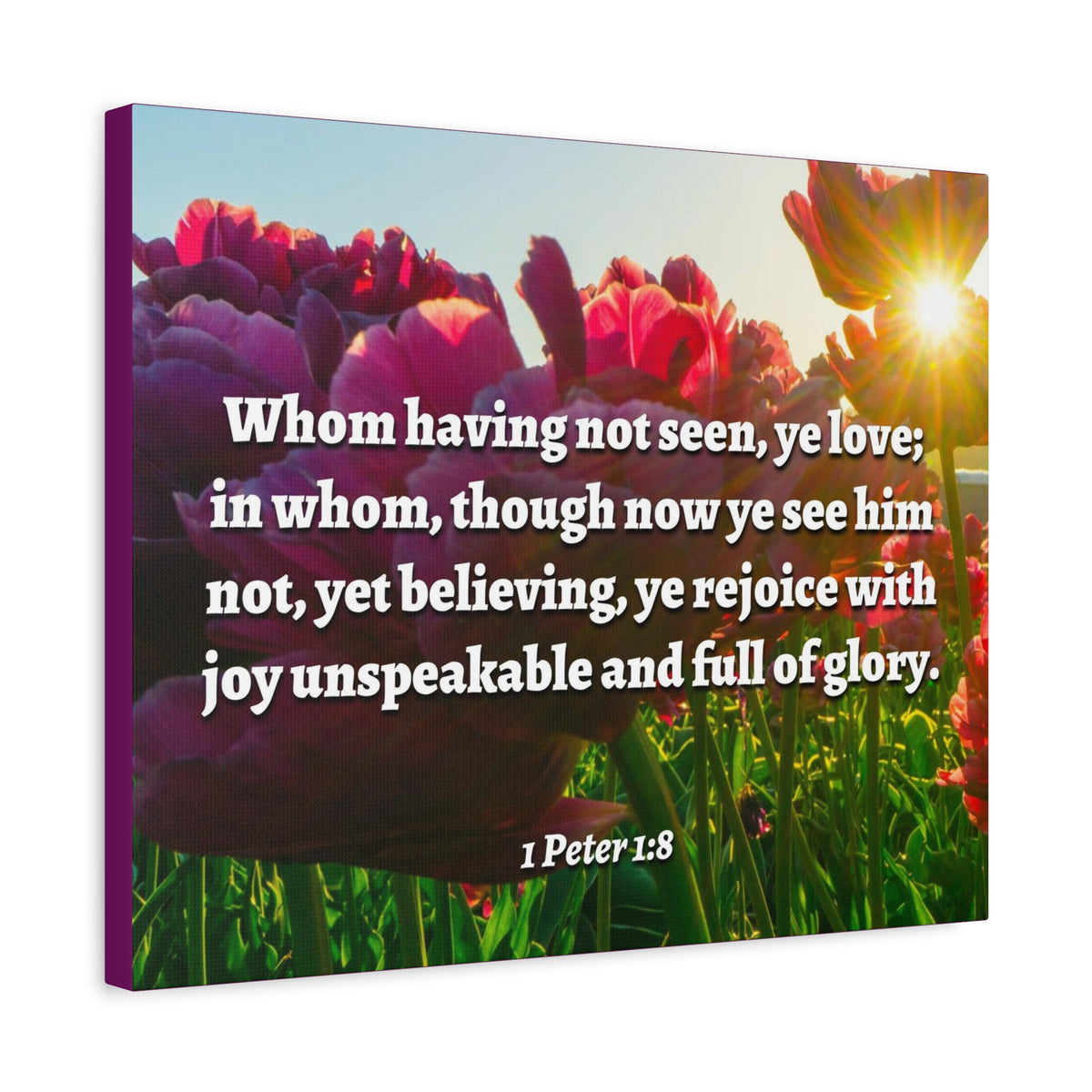 Scripture Canvas Not Seen 1 Peter 1:8 Christian Wall Art Bible Verse Print Ready to Hang-Express Your Love Gifts