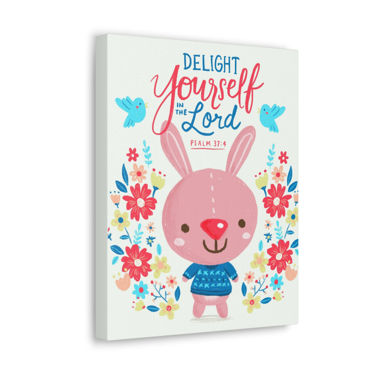 Scripture Canvas Delight Yourself Psalm 37:4 Christian Wall Art Bible Verse Print Ready to Hang-Express Your Love Gifts