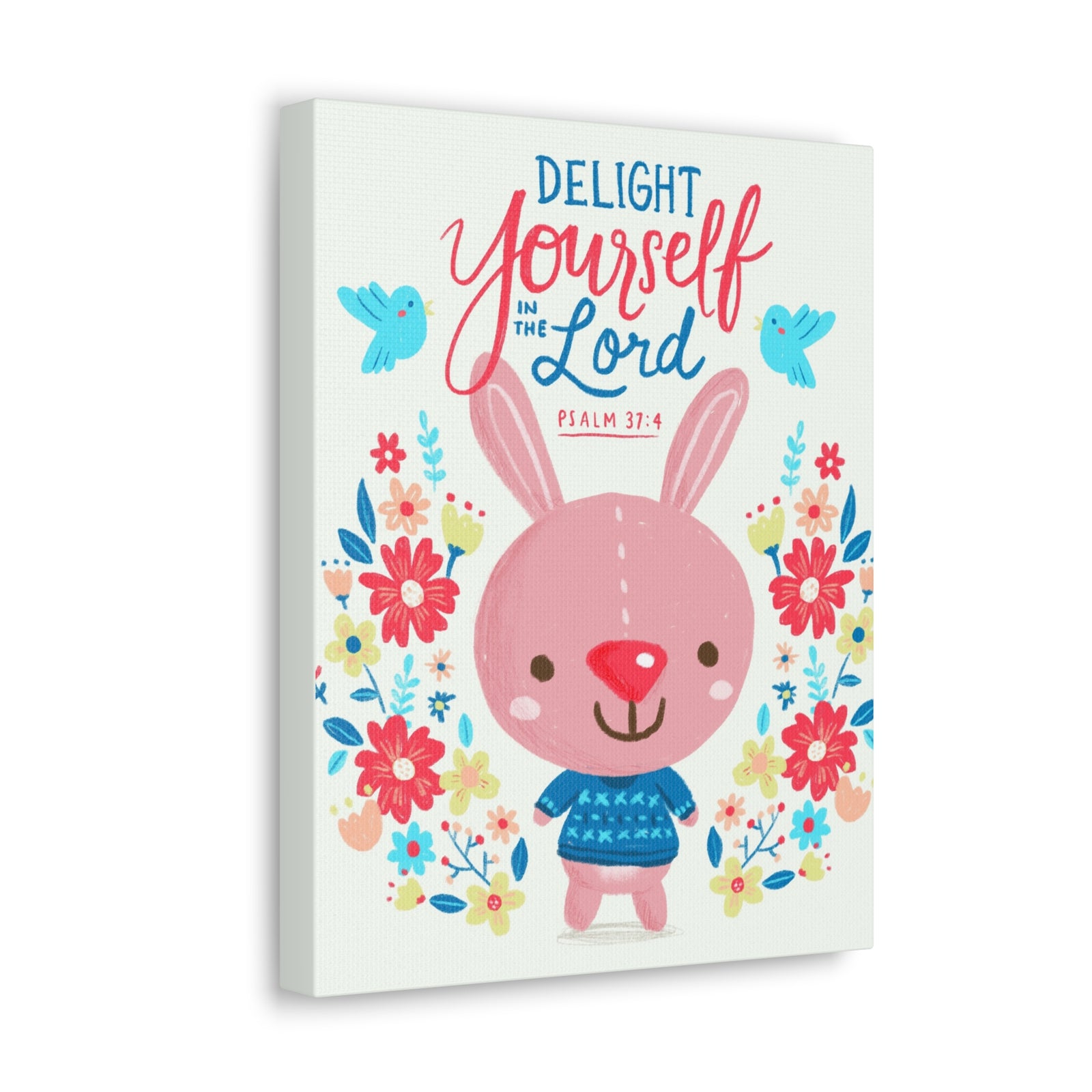 Scripture Canvas Delight Yourself Psalm 37:4 Christian Wall Art Bible Verse Print Ready to Hang-Express Your Love Gifts