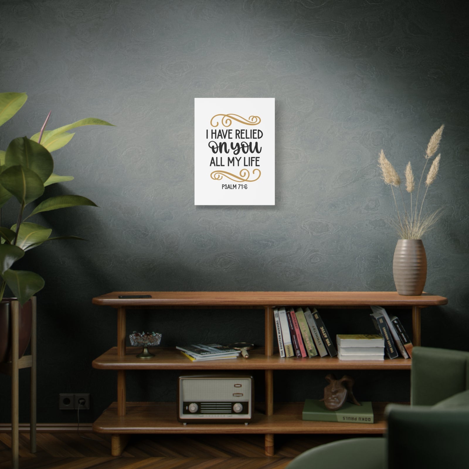 Scripture Canvas Relied On You Psalm 71:6 Christian Wall Art Bible Verse Print Ready to Hang-Express Your Love Gifts