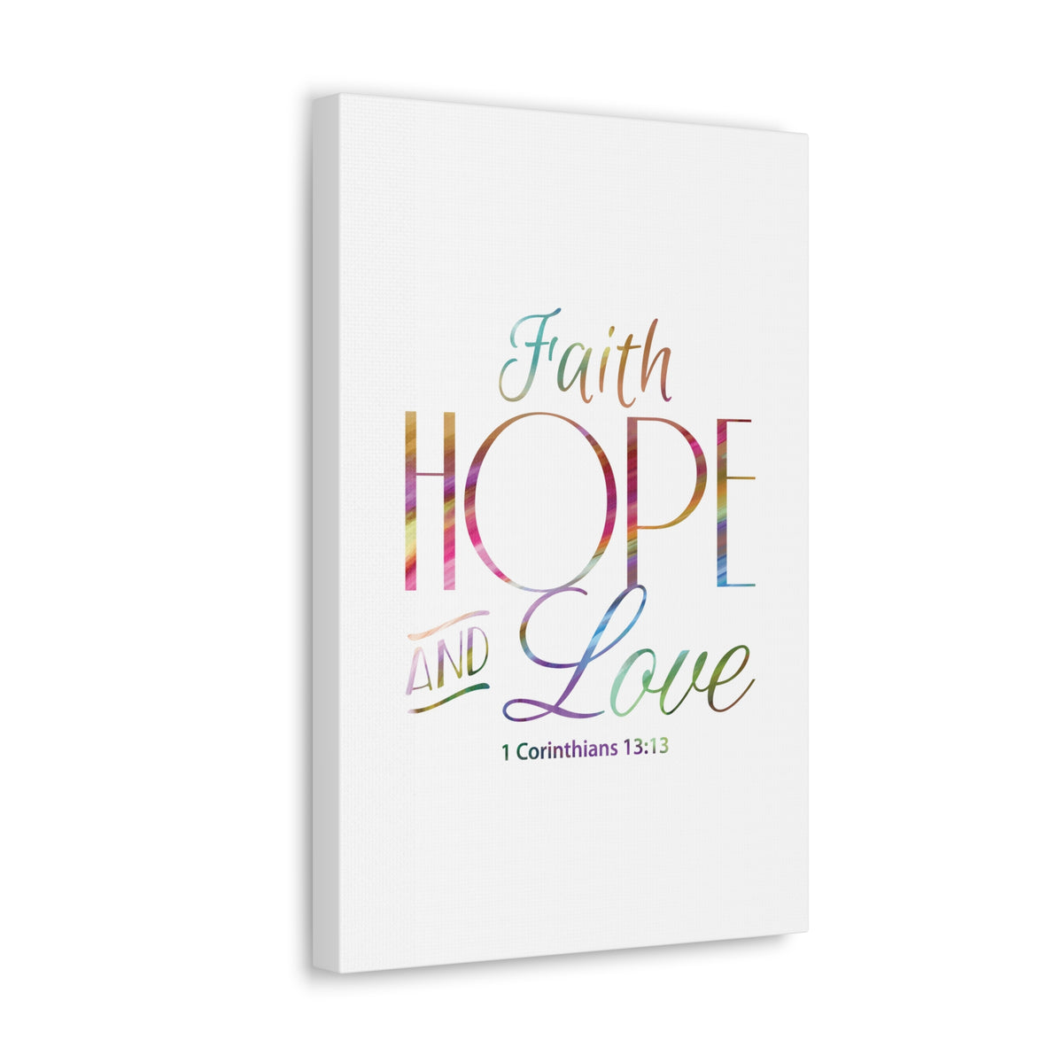 Scripture Canvas Faith Hope And Love 1 Corinthians 13:13 Christian Wall Art Bible Verse Print Ready To Hang-Express Your Love Gifts