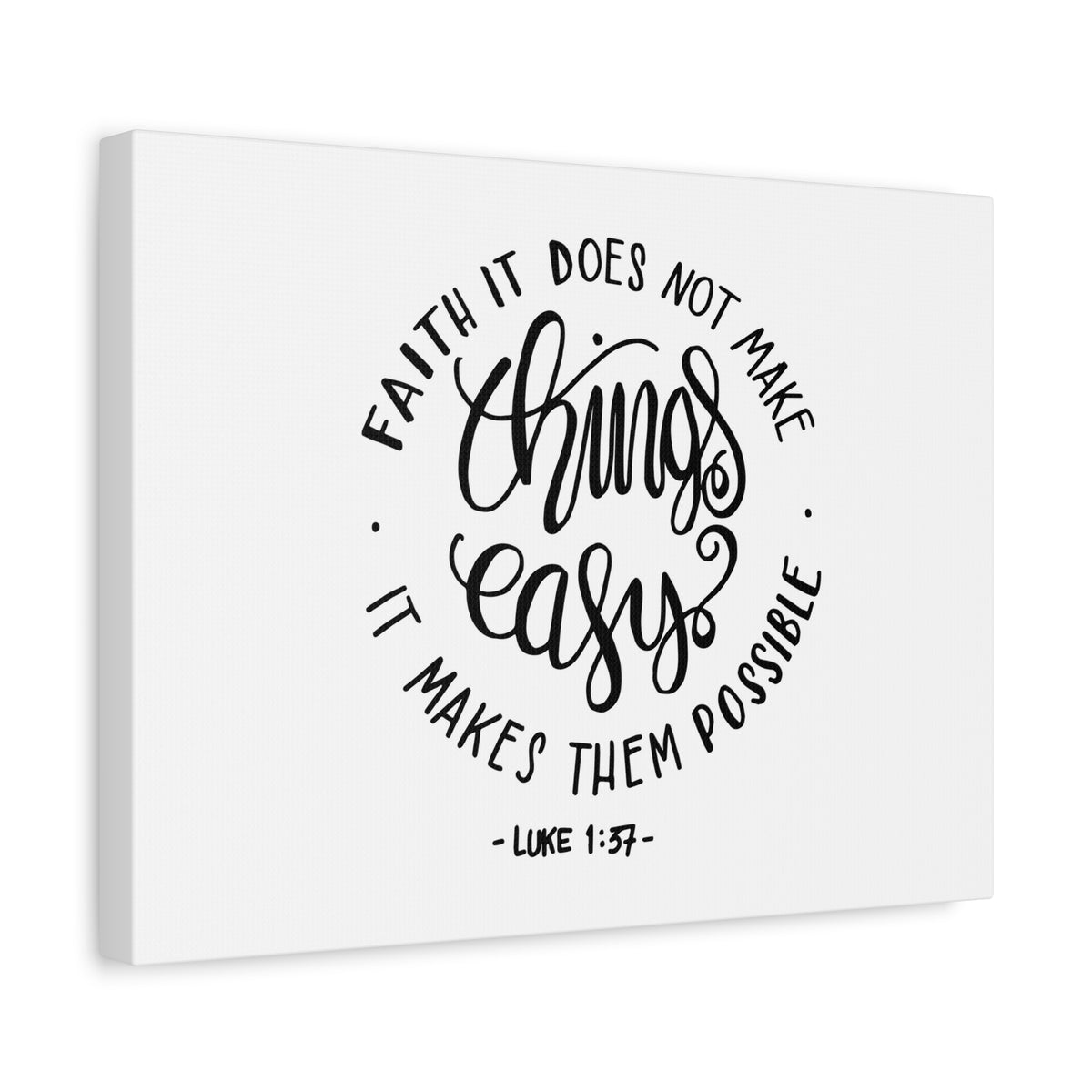 Scripture Canvas Things Easy Luke 1:37 Christian Wall Art Bible Verse Print Ready to Hang