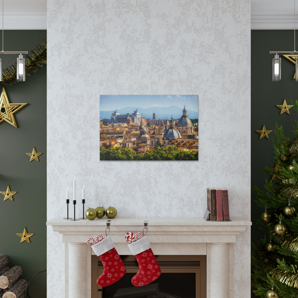 Rome Daytime Skyline Canvas Artwork High-Quality Breathtaking Stunning Cityscape for Home Decor Ready to Hang-Express Your Love Gifts