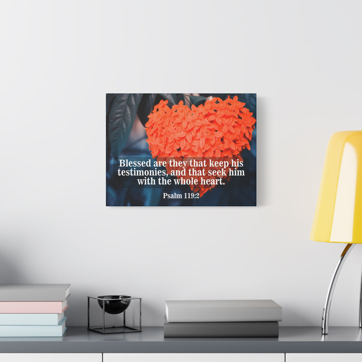 Scripture Canvas Keep His Testimonies Psalm 119:2 Christian Wall Art Bible Verse Print Ready to Hang-Express Your Love Gifts