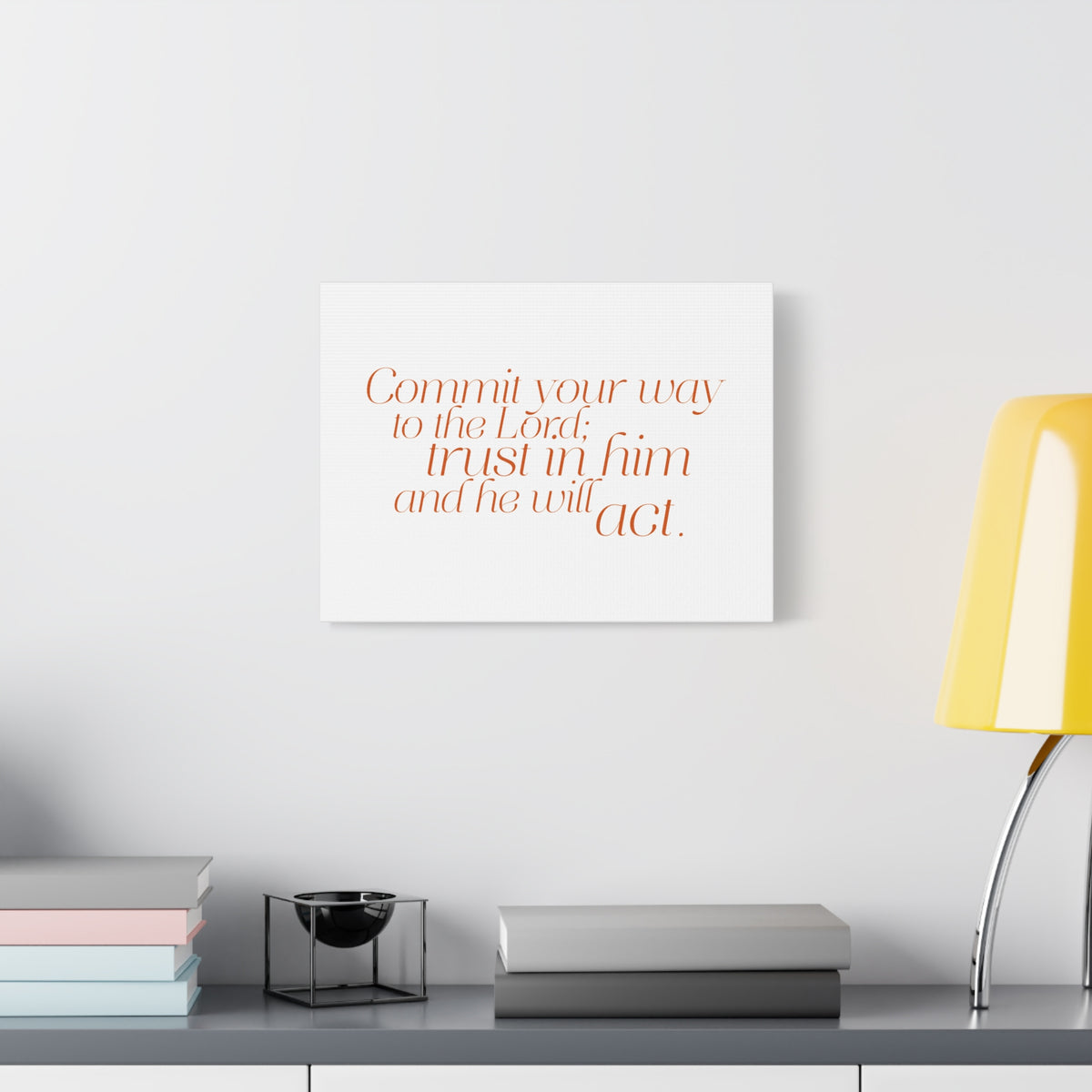 Scripture Walls Your Way to The Lord Orange Psalm 37:5 Bible Verse Canvas Christian Wall Art Ready to Hang-Express Your Love Gifts