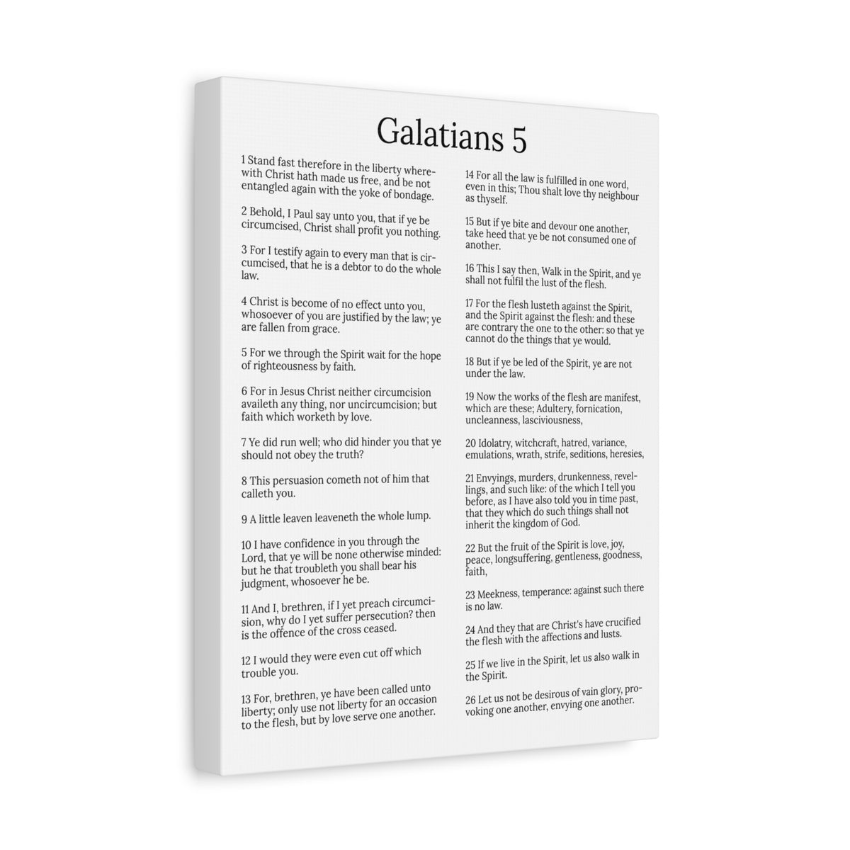 Scripture Walls Fruit of the Spirit Galatians 5 Chapter White Christian Wall Art Print Ready to Hang Unframed-Express Your Love Gifts
