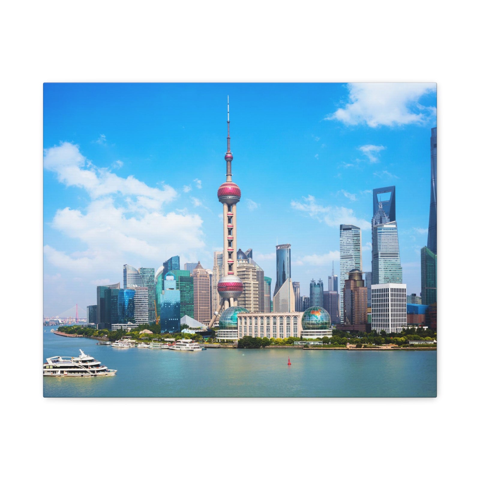Shanghai Daytime Skyline Canvas Artwork High-Quality Breathtaking Stunning Cityscape for Home Decor Ready to Hang-Express Your Love Gifts
