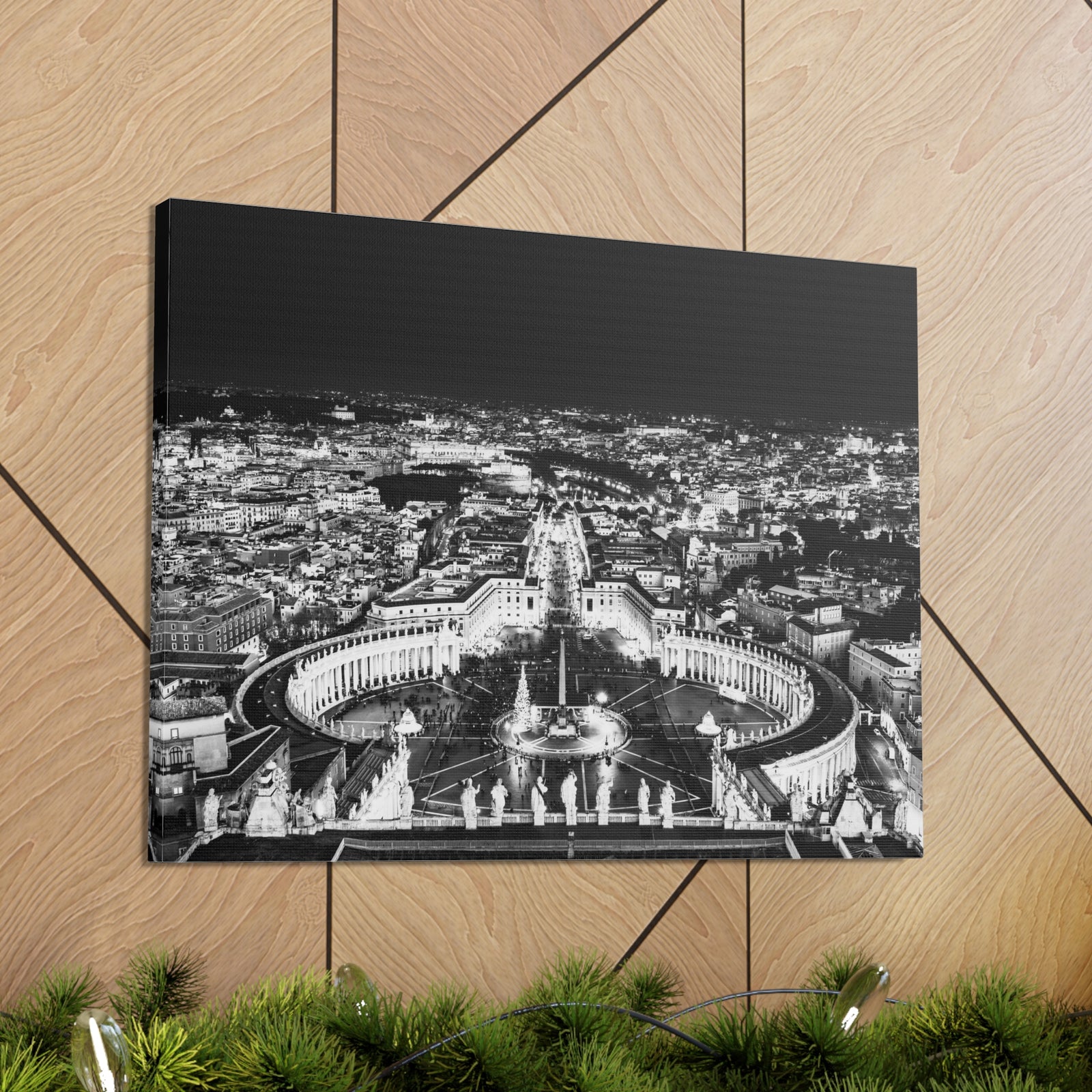 Rome Black And White Skyline Canvas Artwork High-Quality Breathtaking Stunning Cityscape for Home Decor Ready to Hang-Express Your Love Gifts