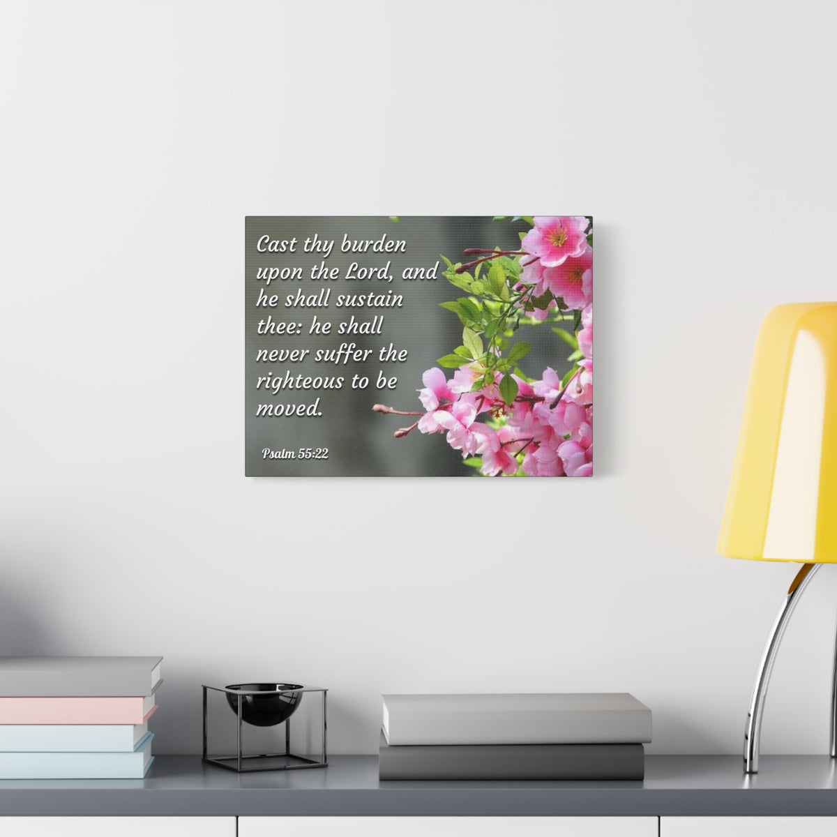 Scripture Canvas Upon The Lord Psalm 55:22 Christian Wall Art Bible Verse Print Ready to Hang-Express Your Love Gifts
