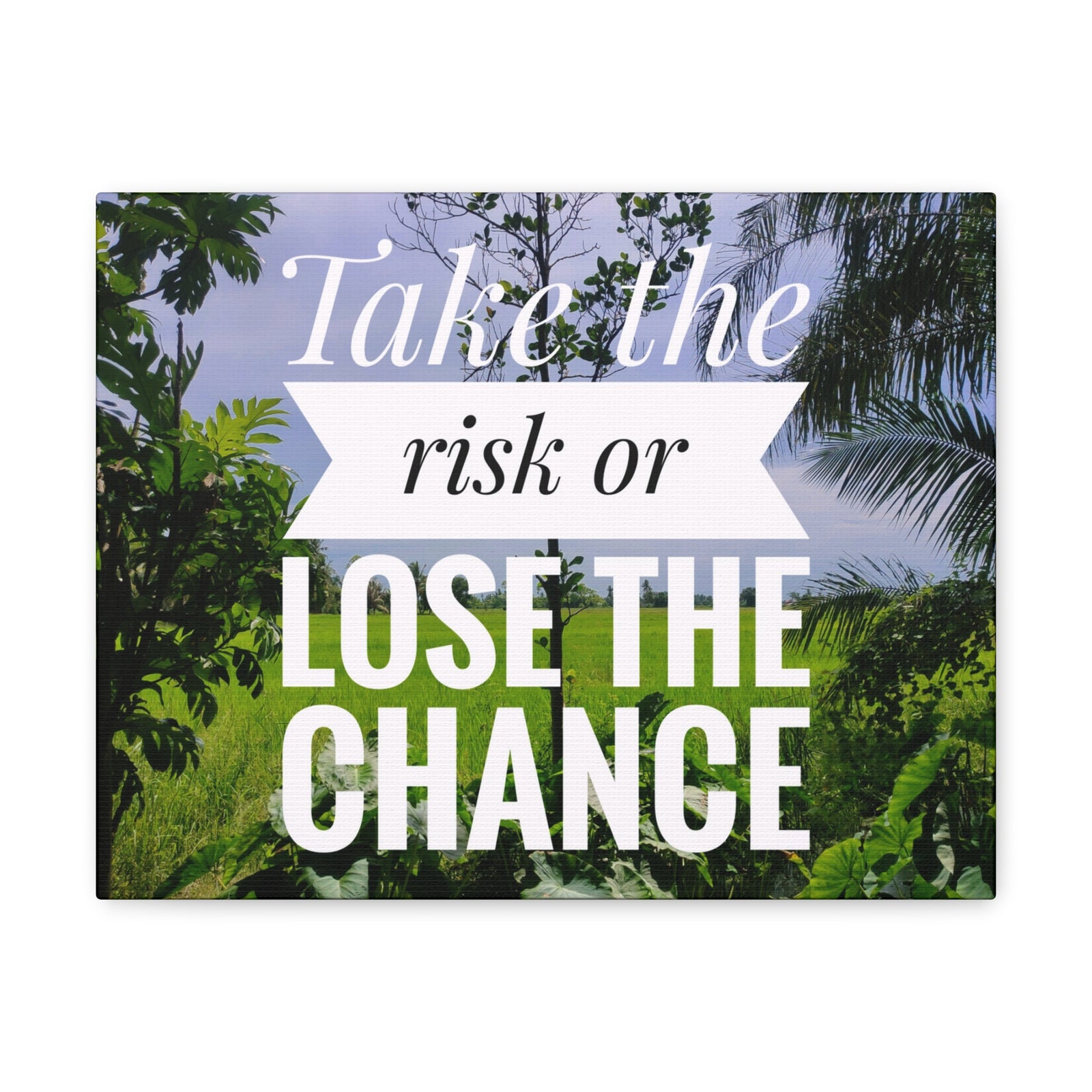 Inspirational Quote Canvas Take The Risk Or Lose The Change Wall Art Motivational Motto Inspiring Prints Artwork Decor Ready to Hang-Express Your Love Gifts