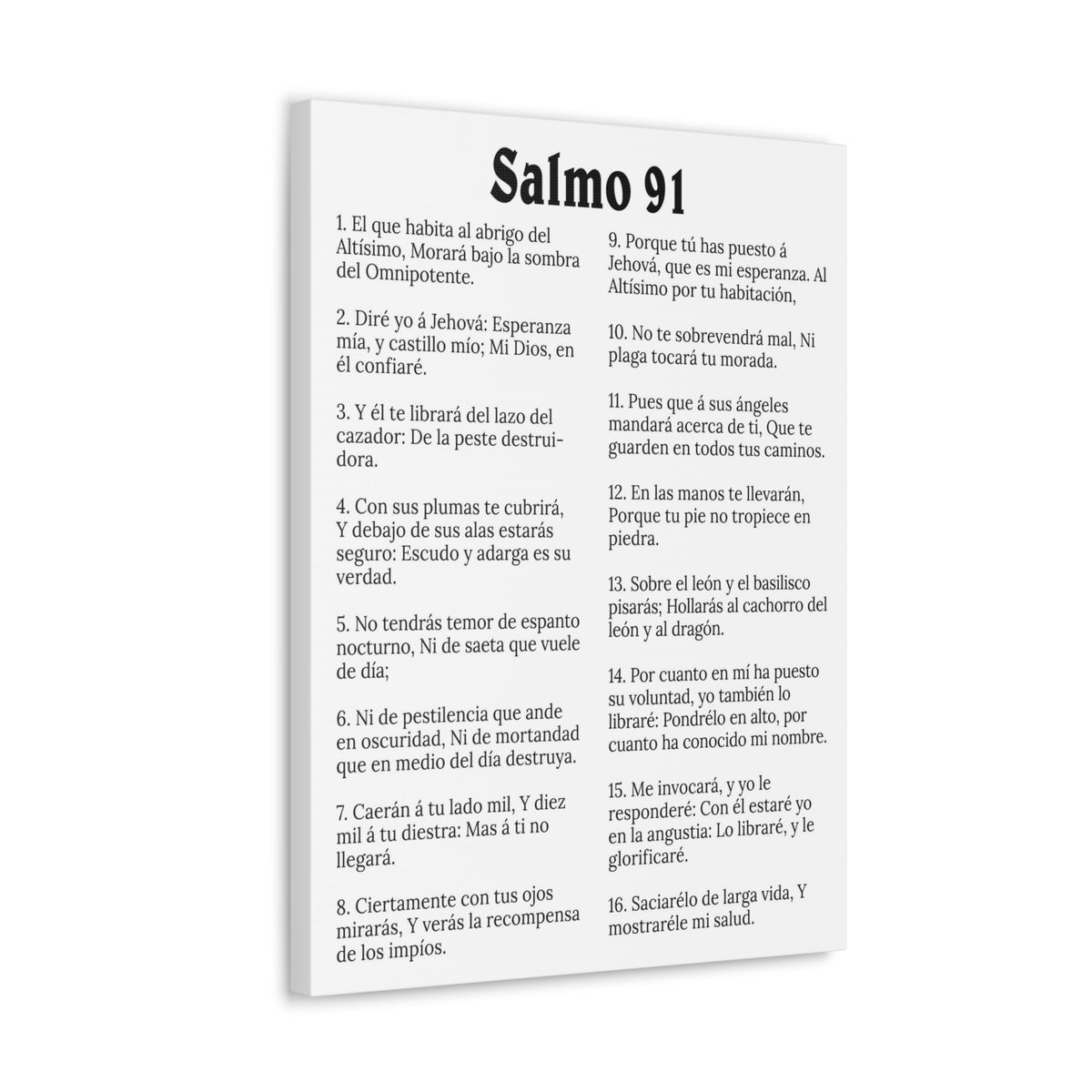 Scripture Walls Salmo 91 White Christian Wall Art Print Ready to Hang Unframed-Express Your Love Gifts