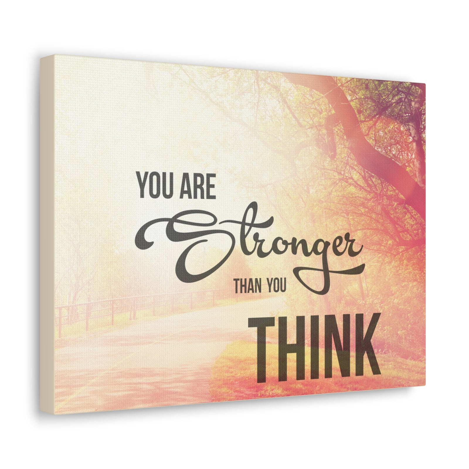 Inspirational Quote Canvas You Are Stronger Than You Think Wall Art Motivational Motto Inspiring Prints Artwork Decor Ready to Hang-Express Your Love Gifts