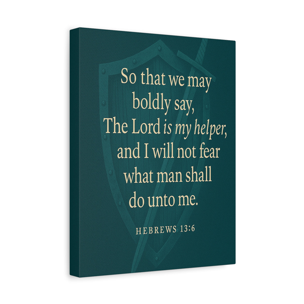 Bible Verse Canvas Hebrews 13:6 Christian Home Décor Wall Art Scripture Ready to Hang Faith Print-Express Your Love Gifts