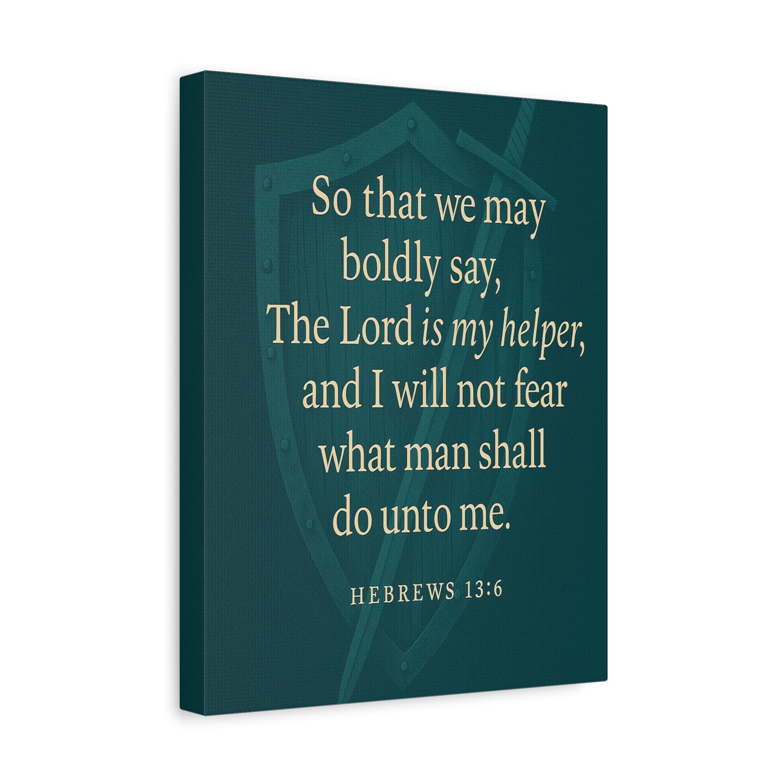 Bible Verse Canvas Hebrews 13:6 Christian Home Décor Wall Art Scripture Ready to Hang Faith Print-Express Your Love Gifts