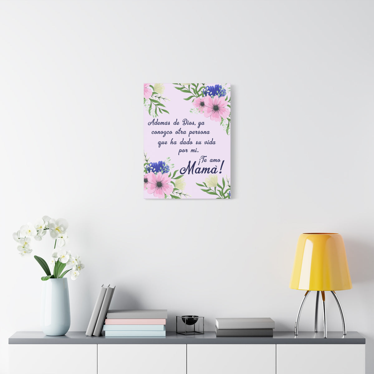 Te Amo Mama Spanish Mom Appreciation Wall Art Ready To Hang Stretched Canvas-Express Your Love Gifts