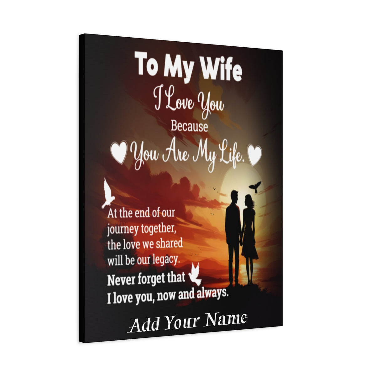 Personalized To My Wife Sunset Romance Canvas Wall Art - Heartfelt Gift of Love & Legacy-Express Your Love Gifts