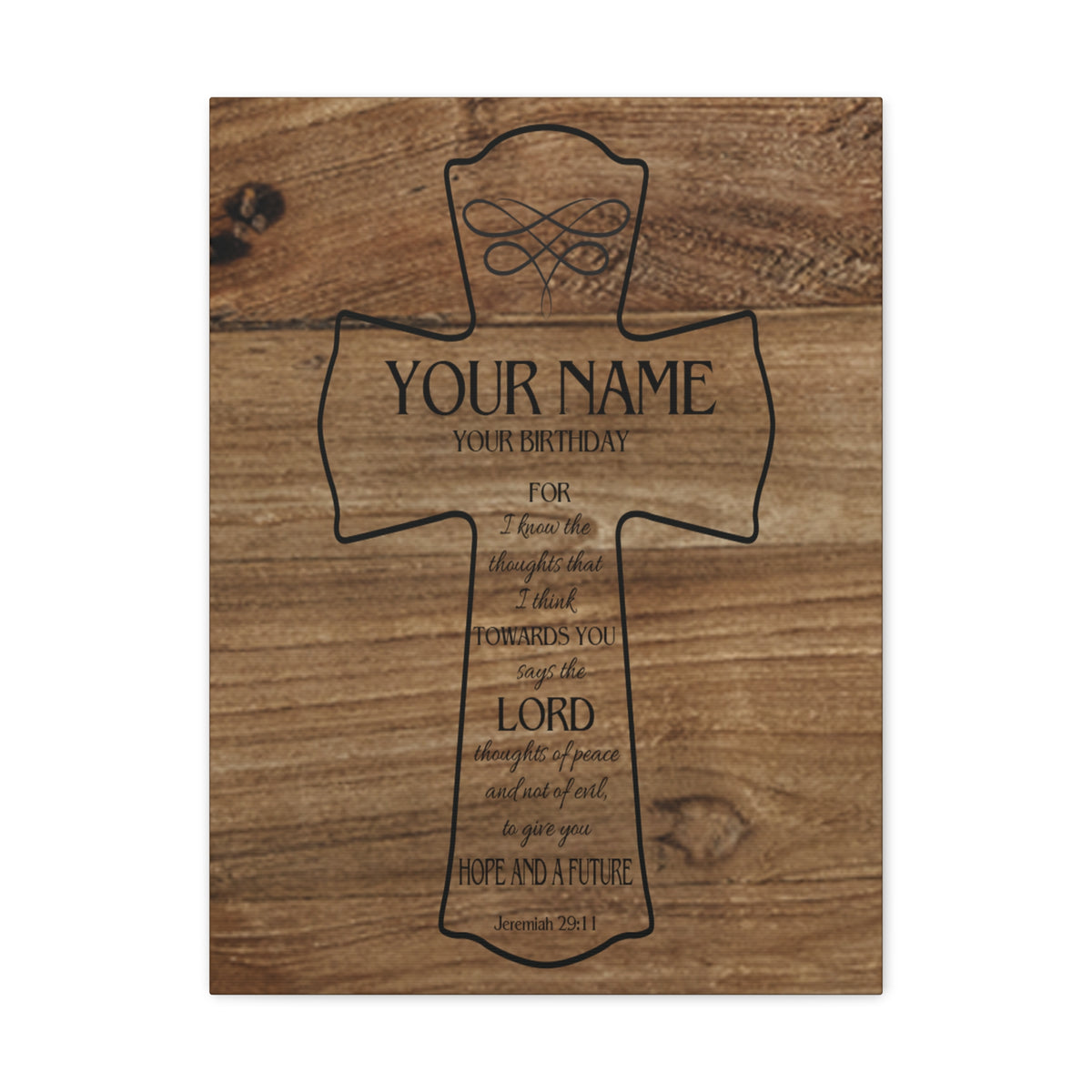 Scripture Walls Personalized Hope and a Future Jeremiah 29:11 Bible Chapter Canvas Christian Wall Art Ready to Hang-Express Your Love Gifts