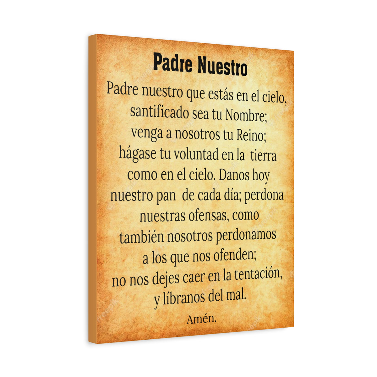 Scripture Walls Padre Nuestro Lords Prayer Gold & White Christian Wall Art Print Ready to Hang Unframed-Express Your Love Gifts
