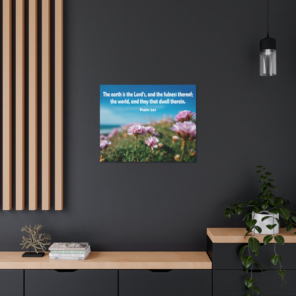 Scripture Walls The Earth is The Lord's Psalm 24:1 Bible Verse Canvas Christian Wall Art Ready to Hang Unframed-Express Your Love Gifts