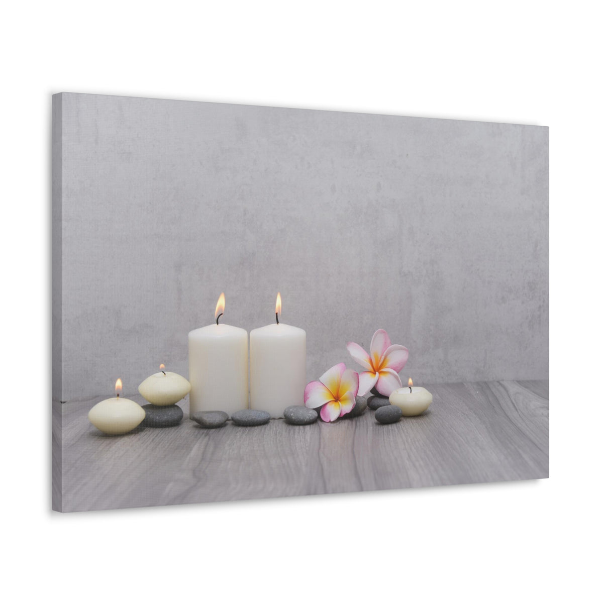 Pink Frangipani and Candle Forest Floral Nature Photography Canvas Wall Art for Home Decor Ready-to-Hang-Express Your Love Gifts