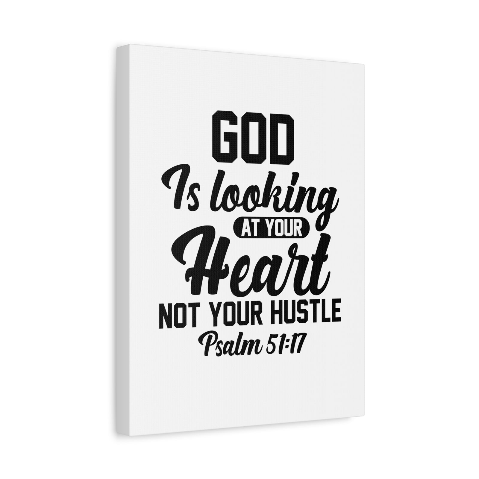 Scripture Walls Psalm 51:17 God is Looking at Your Heart Bible Verse Canvas Christian Wall Art Ready to Hang Unframed-Express Your Love Gifts