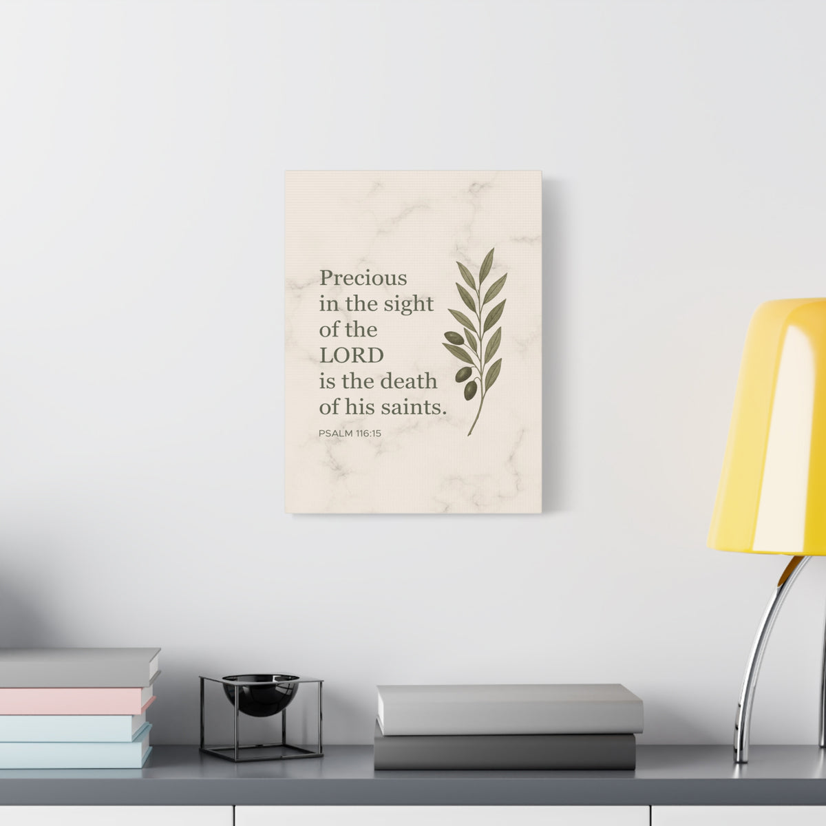 Scripture Canvas Precious in the Sight of the Lord Psalm 116:15 Christian Wall Art Bible Verse Print Ready to Hang-Express Your Love Gifts