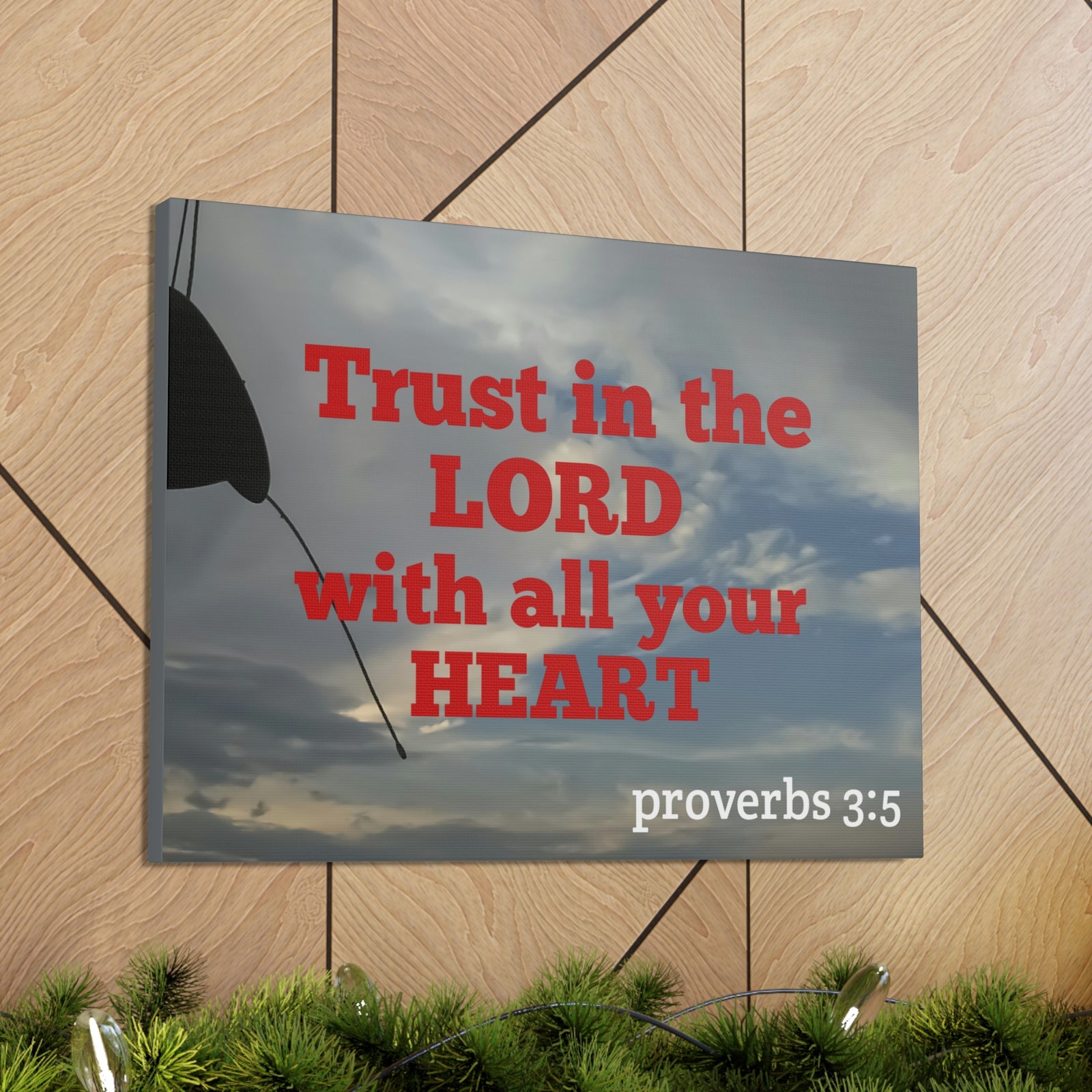 Scripture Walls With All Your Heart Proverbs 3:5 Bible Verse Canvas Christian Wall Art Ready to Hang-Express Your Love Gifts
