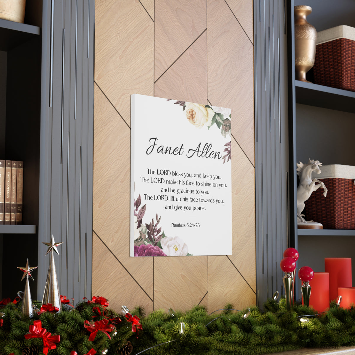 Scripture Walls Personalized Numbers 6:24-26 Bible Chapter Canvas Christian Wall Art Ready to Hang-Express Your Love Gifts