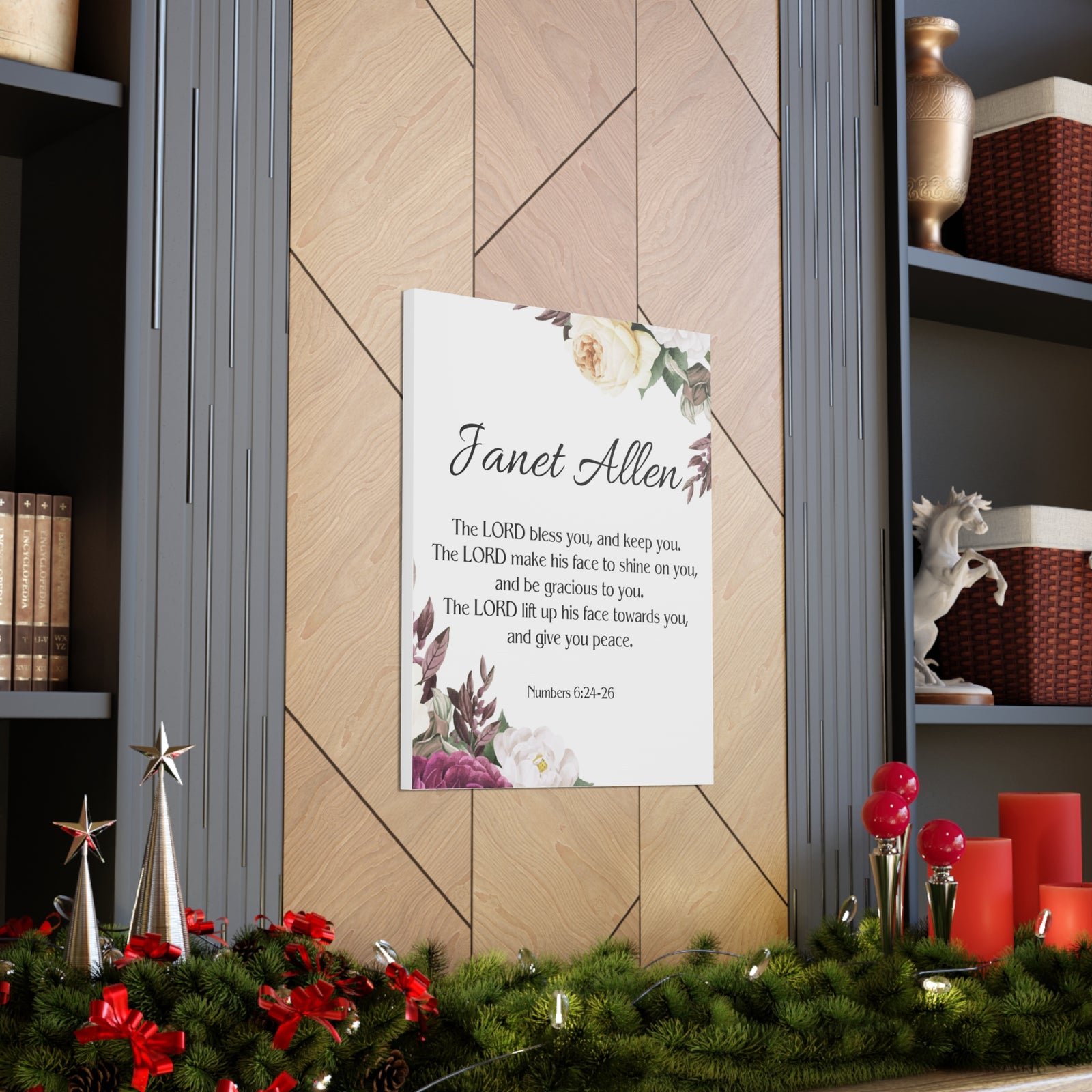 Scripture Walls Personalized Numbers 6:24-26 Bible Chapter Canvas Christian Wall Art Ready to Hang-Express Your Love Gifts