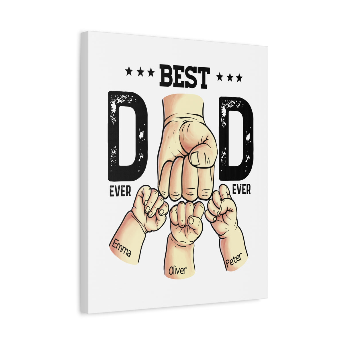 Personalized Best Dad Ever Canvas Wall Art-Express Your Love Gifts