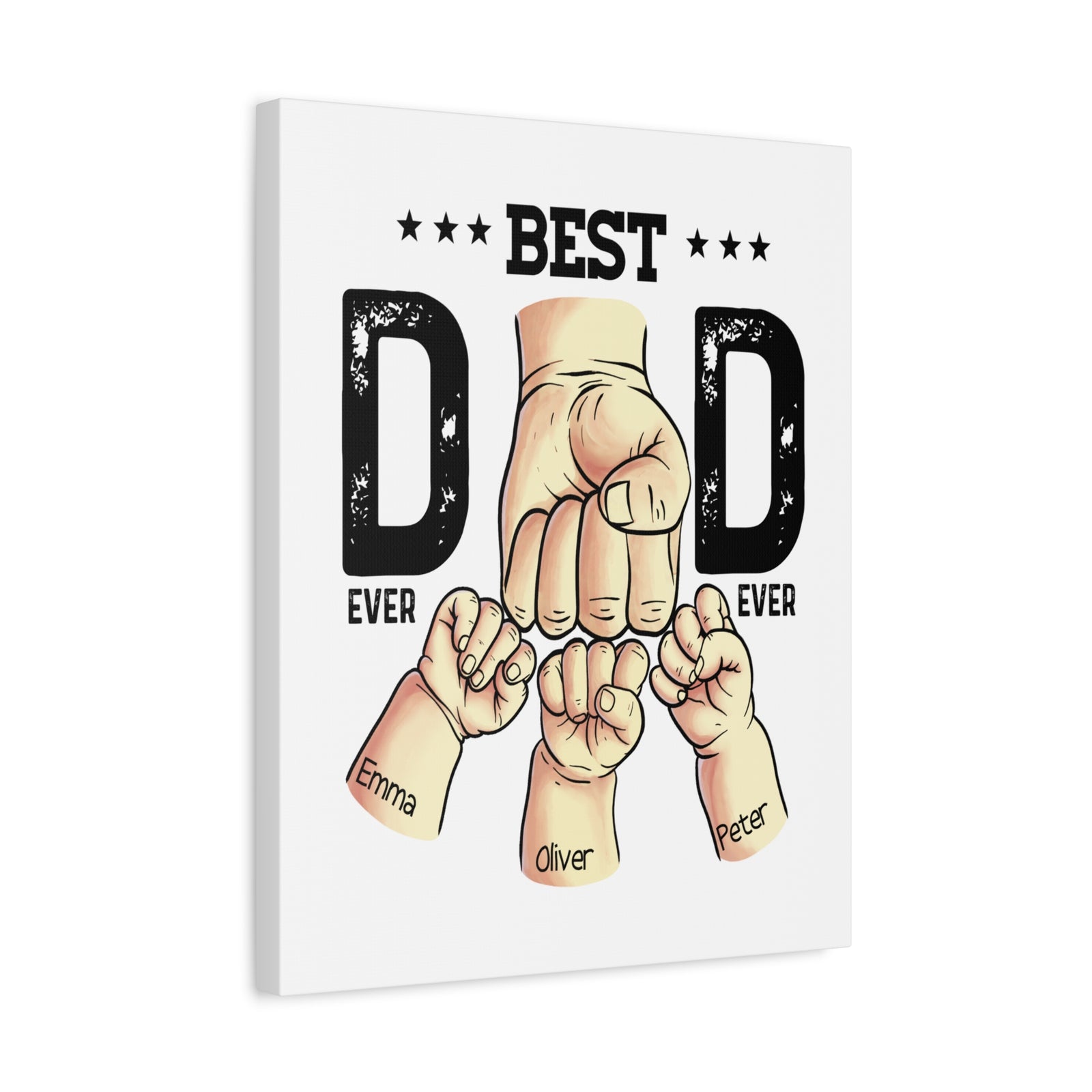 Personalized Best Dad Ever Canvas Wall Art-Express Your Love Gifts