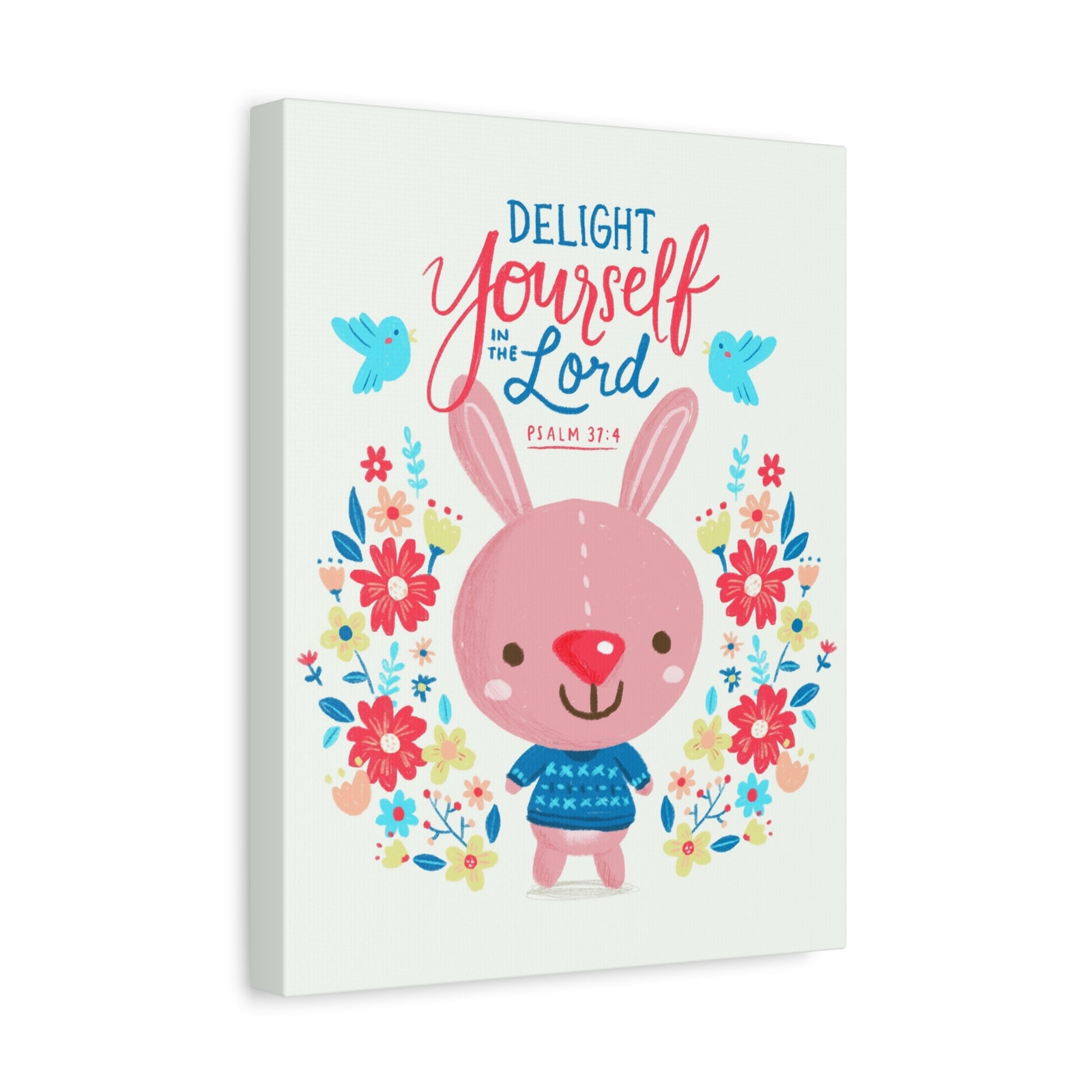 Scripture Canvas Delight Yourself Psalm 37:4 Christian Wall Art Bible Verse Print Ready to Hang-Express Your Love Gifts