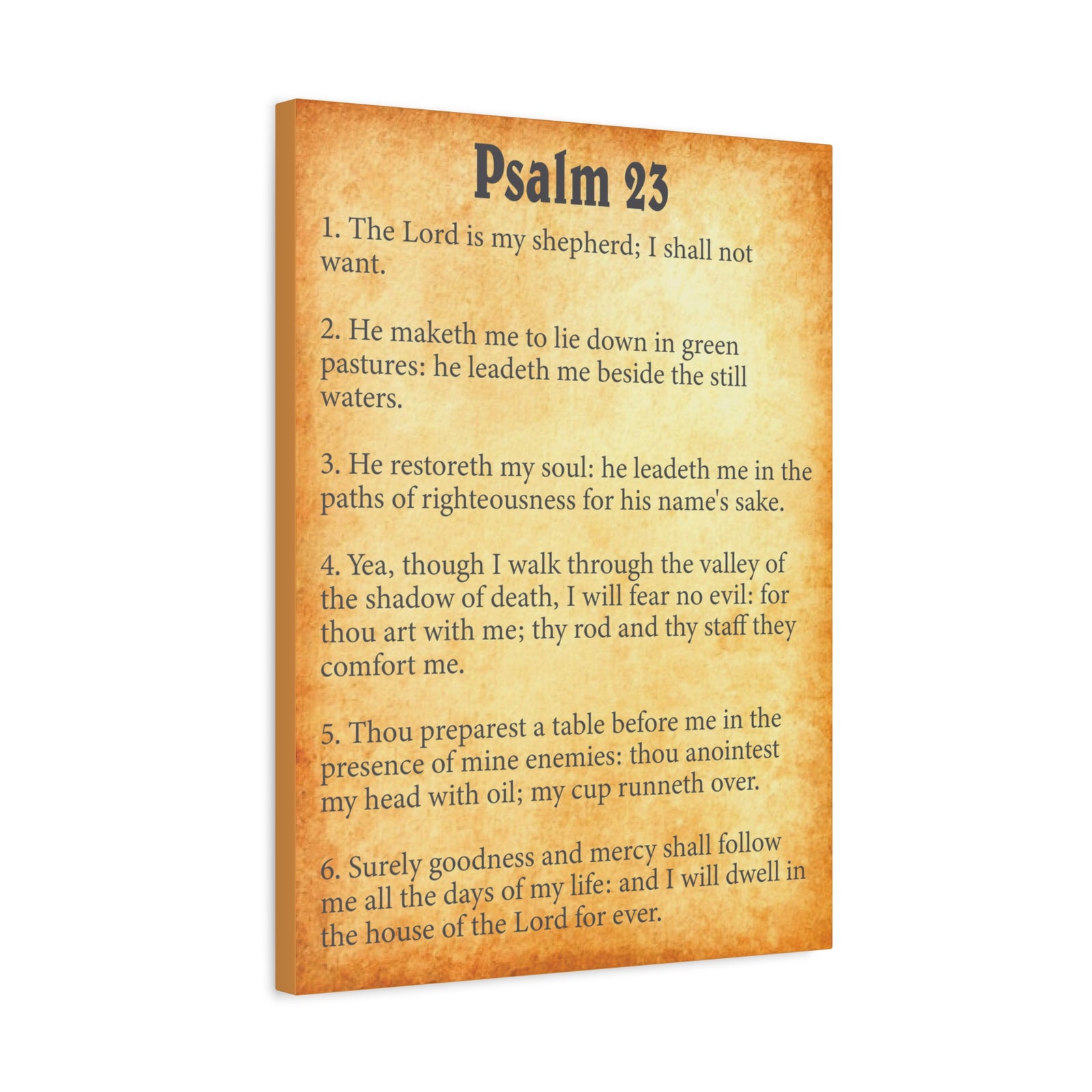 Scripture Walls Psalm 23 Yellow Bible Chapter Canvas Christian Wall Art Ready to Hang-Express Your Love Gifts