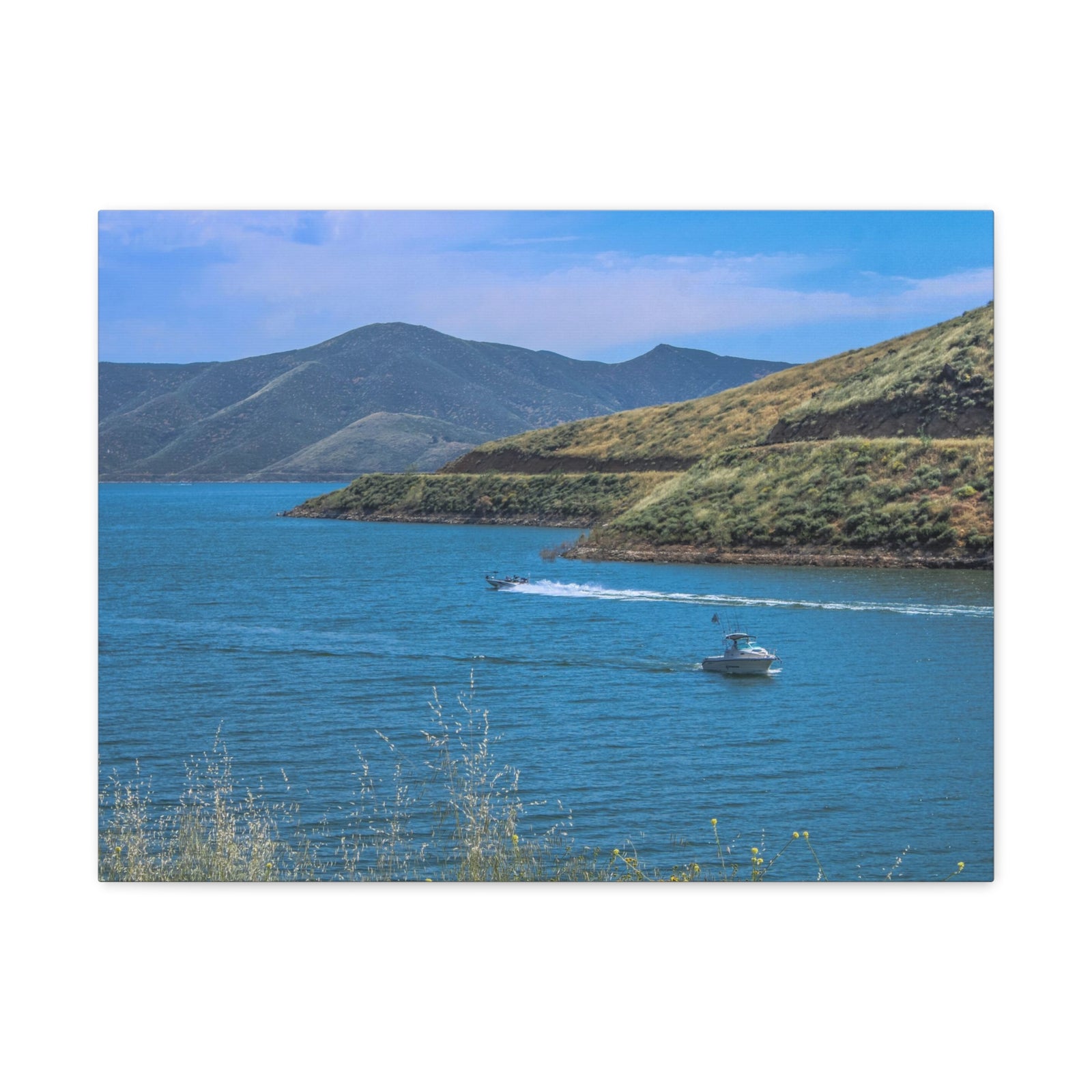 Mountain Valley Lake Nature Wilderness Photography Canvas Wall Art for Home Decor Ready-to-Hang-Express Your Love Gifts