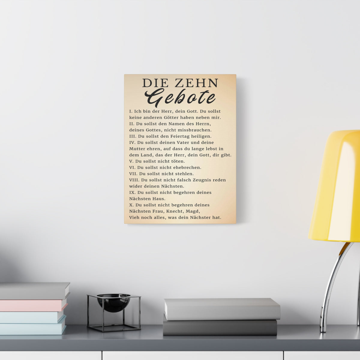 Scripture Walls Die Zehn Gebote 10 Commandments German Bible Verse Canvas Christian Wall Art Ready to Hang Unframed-Express Your Love Gifts