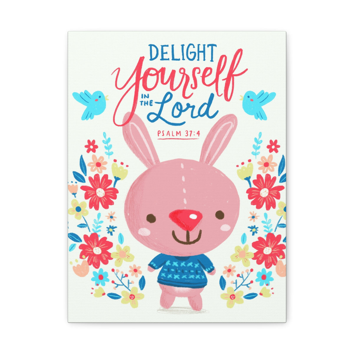 Scripture Canvas Delight Yourself Psalm 37:4 Christian Wall Art Bible Verse Print Ready to Hang-Express Your Love Gifts