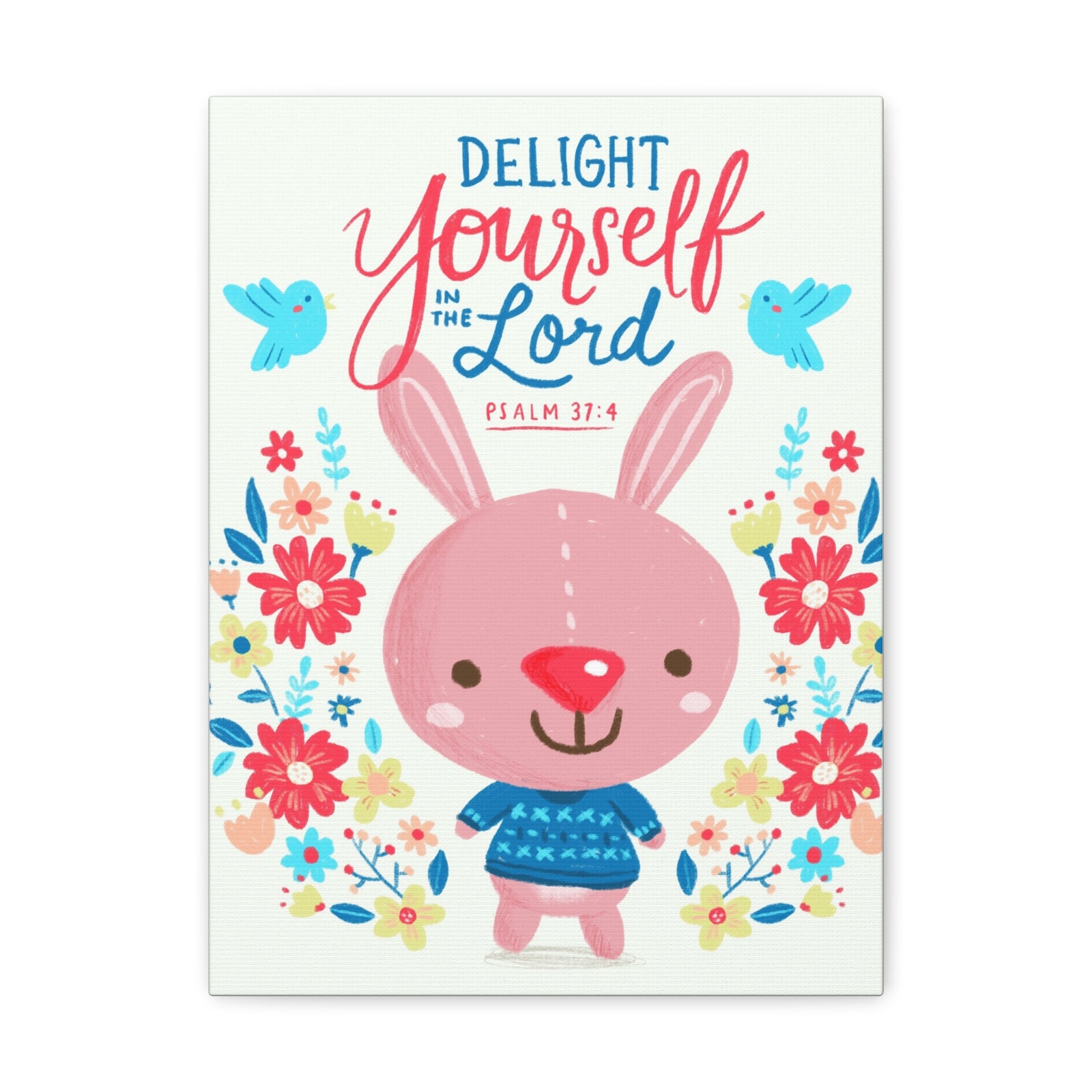 Scripture Canvas Delight Yourself Psalm 37:4 Christian Wall Art Bible Verse Print Ready to Hang-Express Your Love Gifts