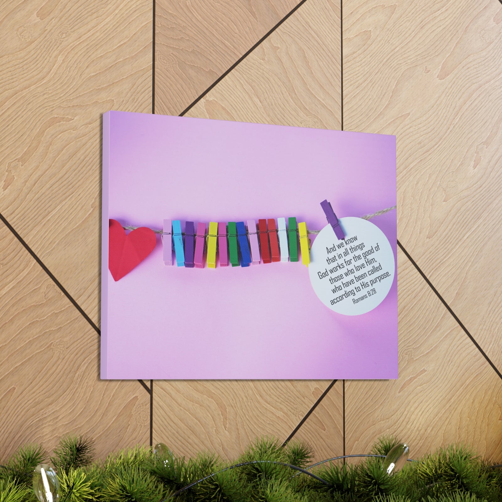Scripture Walls His Purpose Romans 8:28 Bible Verse Canvas Christian Wall Art Ready to Hang-Express Your Love Gifts