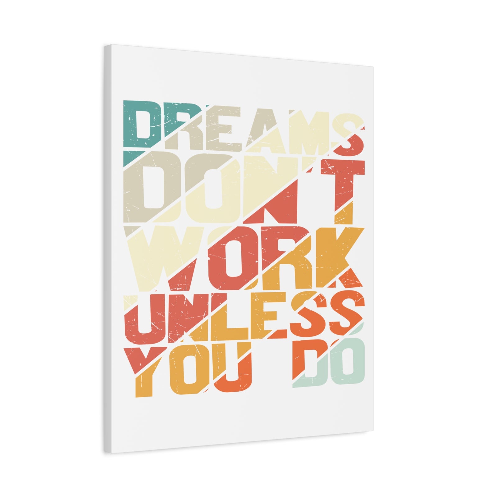 Inspirational Quote Canvas Dreams Don't Work Unless You Do Wall Art Motivational Motto Inspiring Posters Prints Artwork Decor Ready to Hang-Express Your Love Gifts