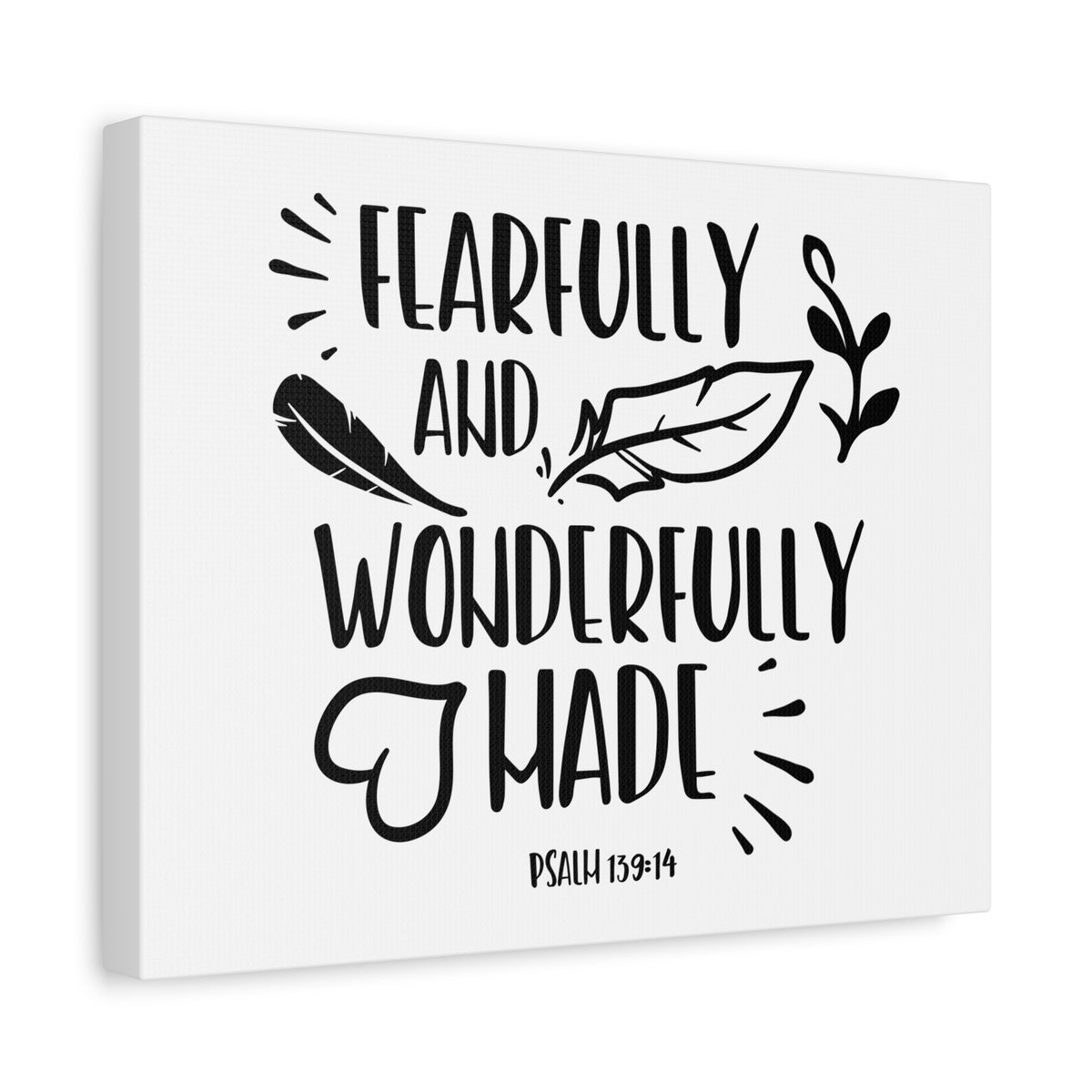 Scripture Canvas Fearfully And Wonderfully Psalm 139:14 Christian Wall Art Bible Verse Print Ready to Hang-Express Your Love Gifts