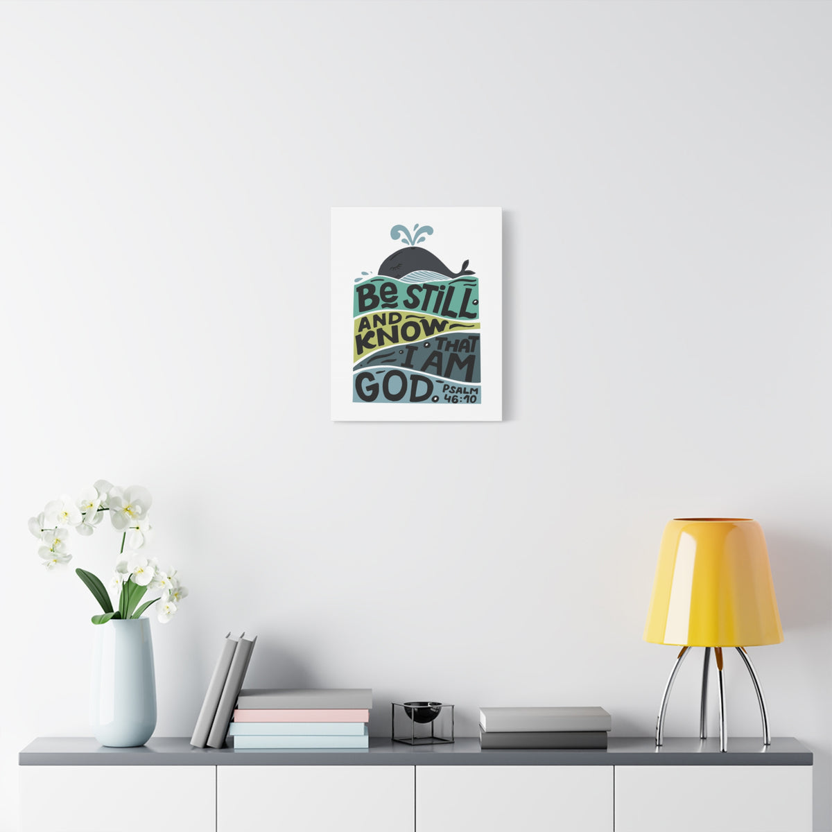 Scripture Canvas I Am God Psalm 46:10 Christian Wall Art Bible Verse Print Ready to Hang-Express Your Love Gifts