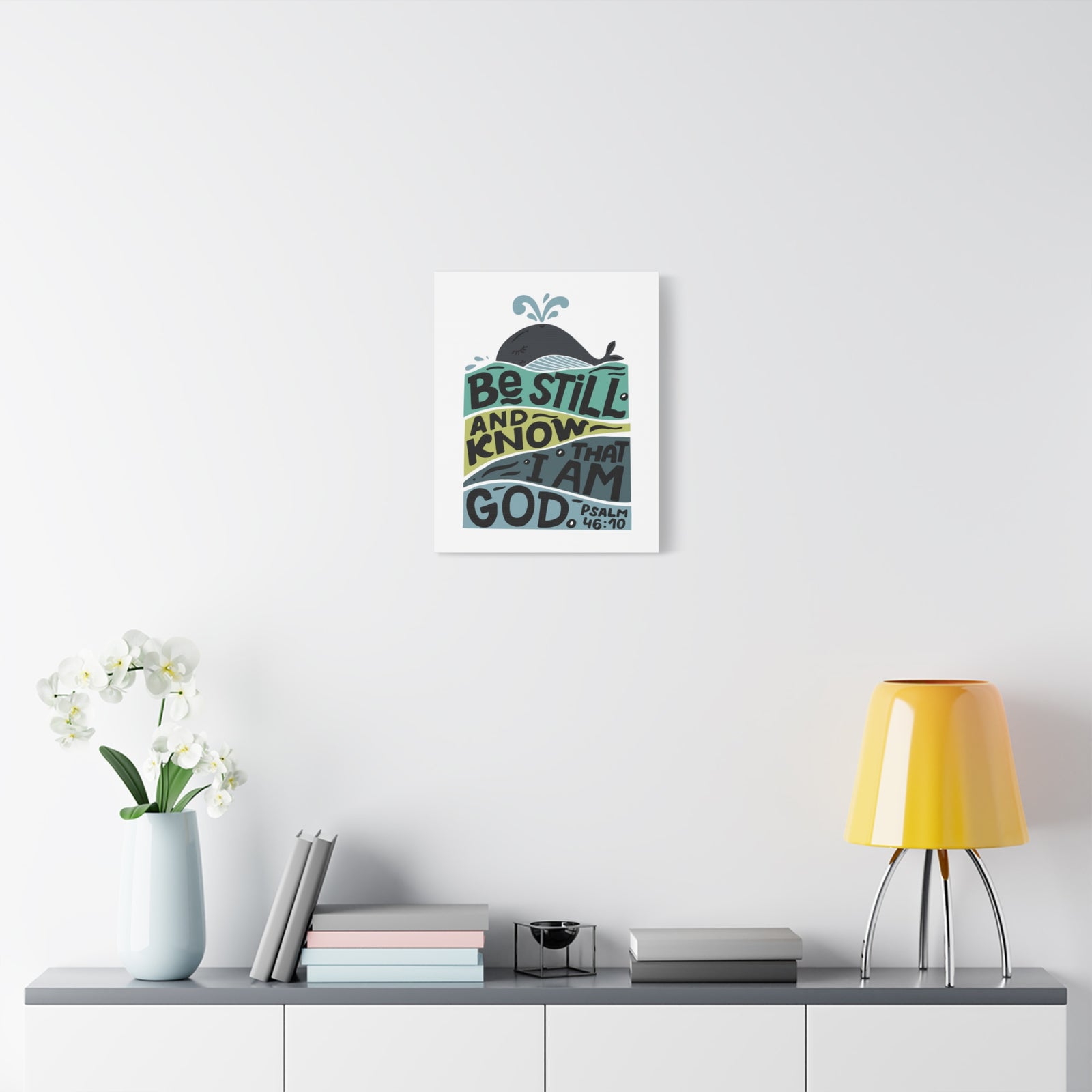 Scripture Canvas I Am God Psalm 46:10 Christian Wall Art Bible Verse Print Ready to Hang-Express Your Love Gifts