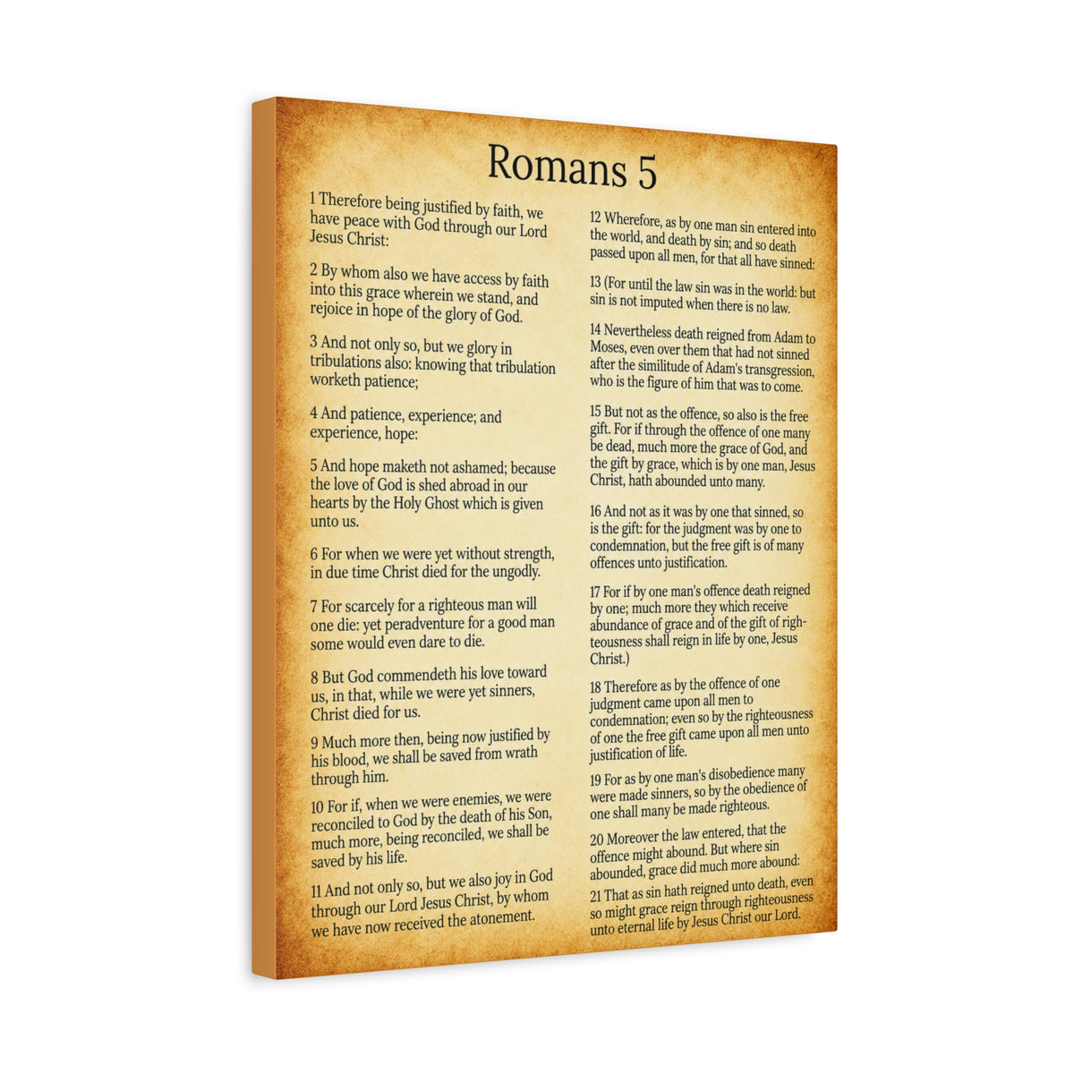 Scripture Walls Romans 5 Gold Christian Wall Art Print Ready to Hang Unframed-Express Your Love Gifts