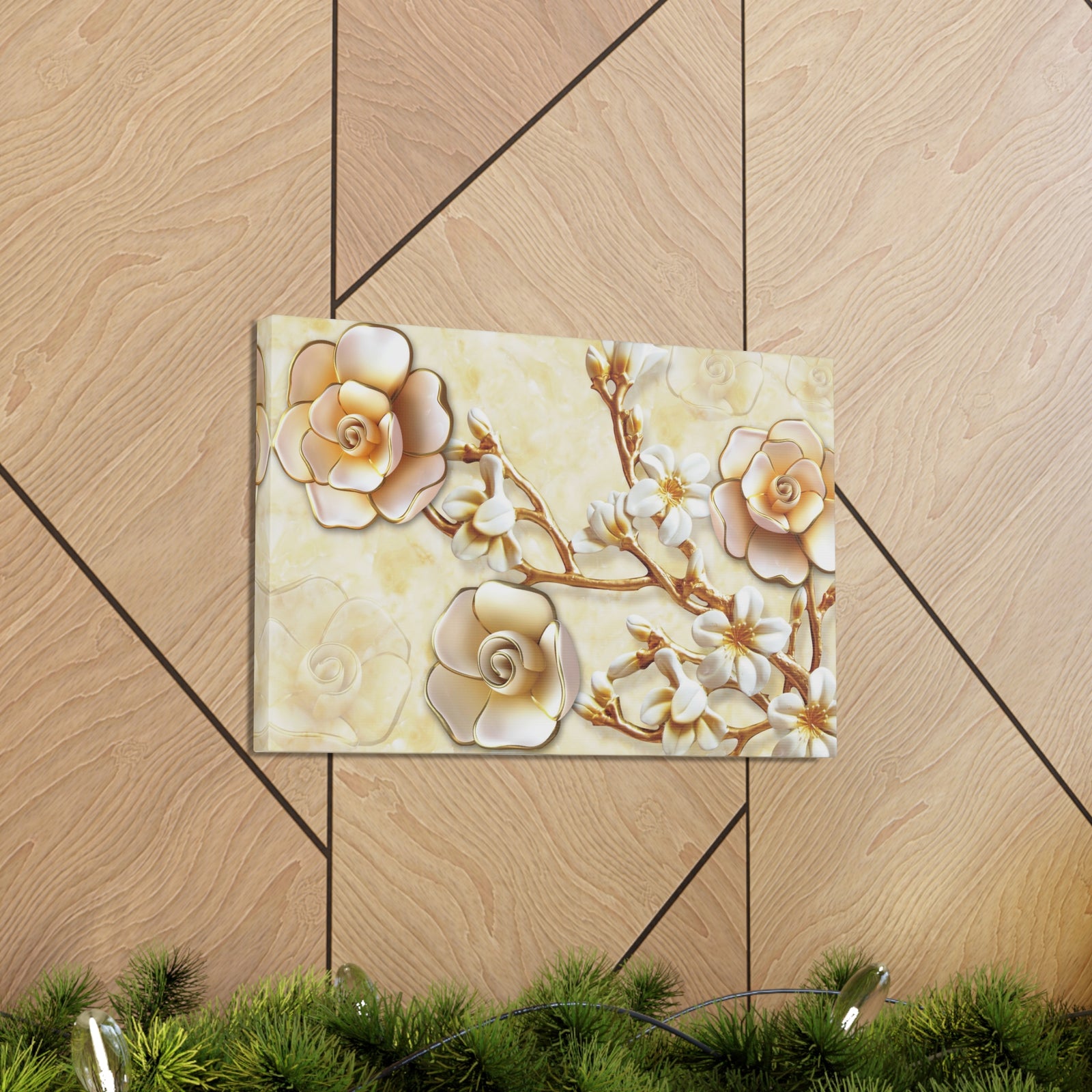Yellow Flowers 3D Flower Canvas Wall Art for Home Decor Ready-to-Hang-Express Your Love Gifts