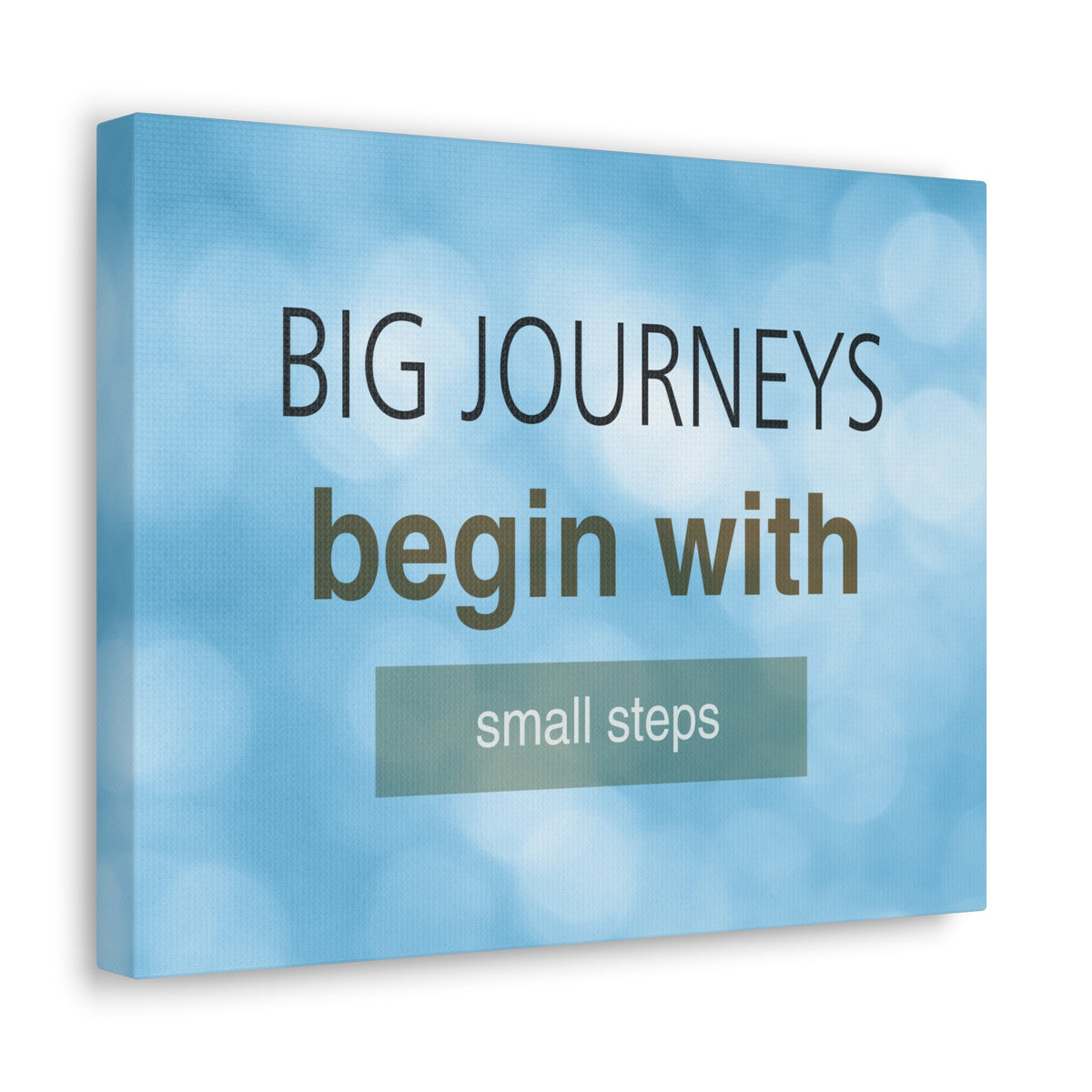 Inspirational Quote Canvas Big Journey's Begin With Motivational Print Ready to Hang Artwork-Express Your Love Gifts