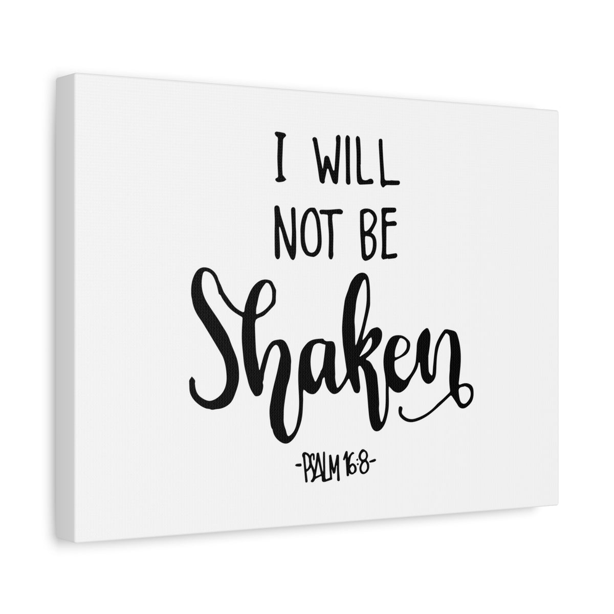 Scripture Canvas Not Be Shaken Psalm 16:8 Christian Wall Art Bible Verse Print Ready to Hang-Express Your Love Gifts