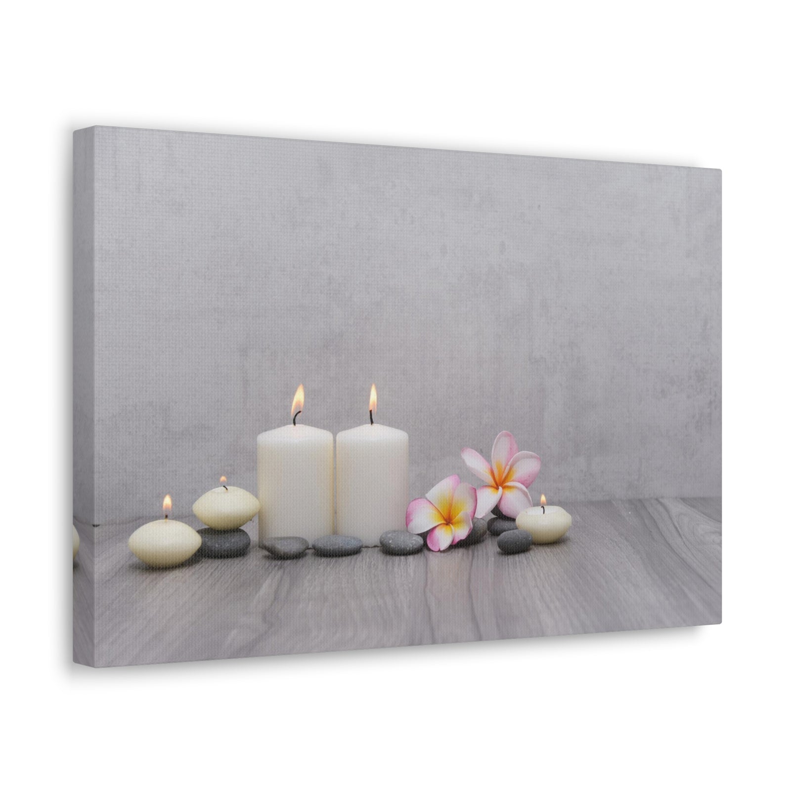 Pink Frangipani and Candle Forest Floral Nature Photography Canvas Wall Art for Home Decor Ready-to-Hang-Express Your Love Gifts