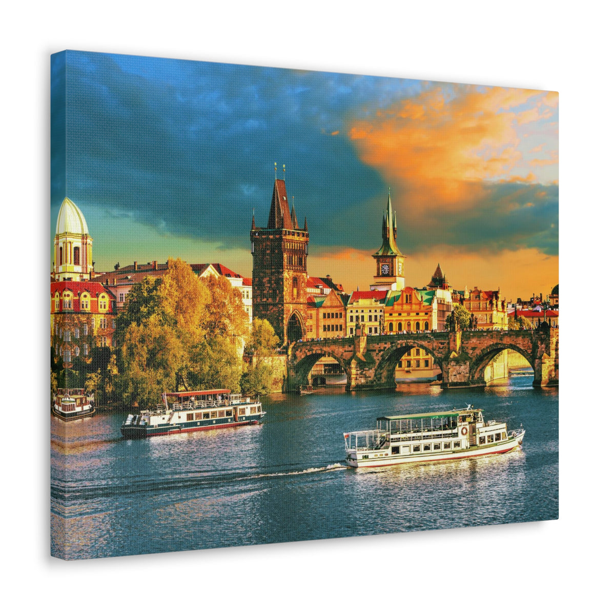Prague Daytime Skyline Canvas Artwork High-Quality Breathtaking Stunning Cityscape for Home Decor Ready to Hang-Express Your Love Gifts